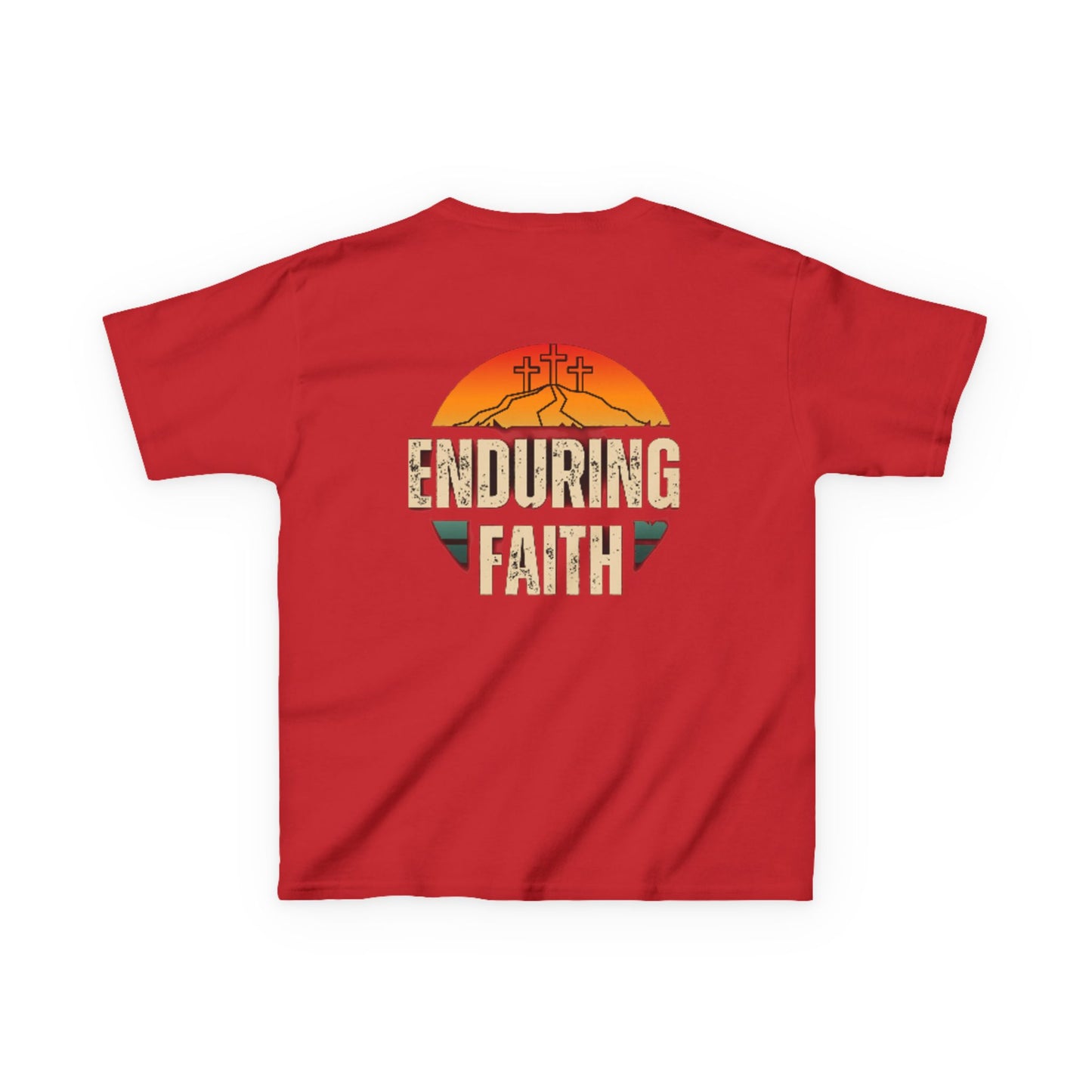 Kids Heavy Cotton Tee - Built Biblically & Enduring Faith Design