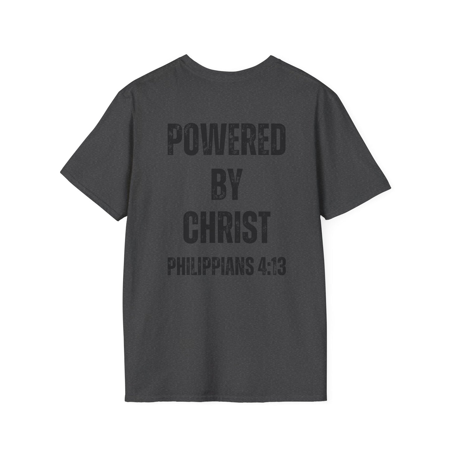 Unisex Softstyle T-Shirt - Powered by Christ, Philippians 4:13