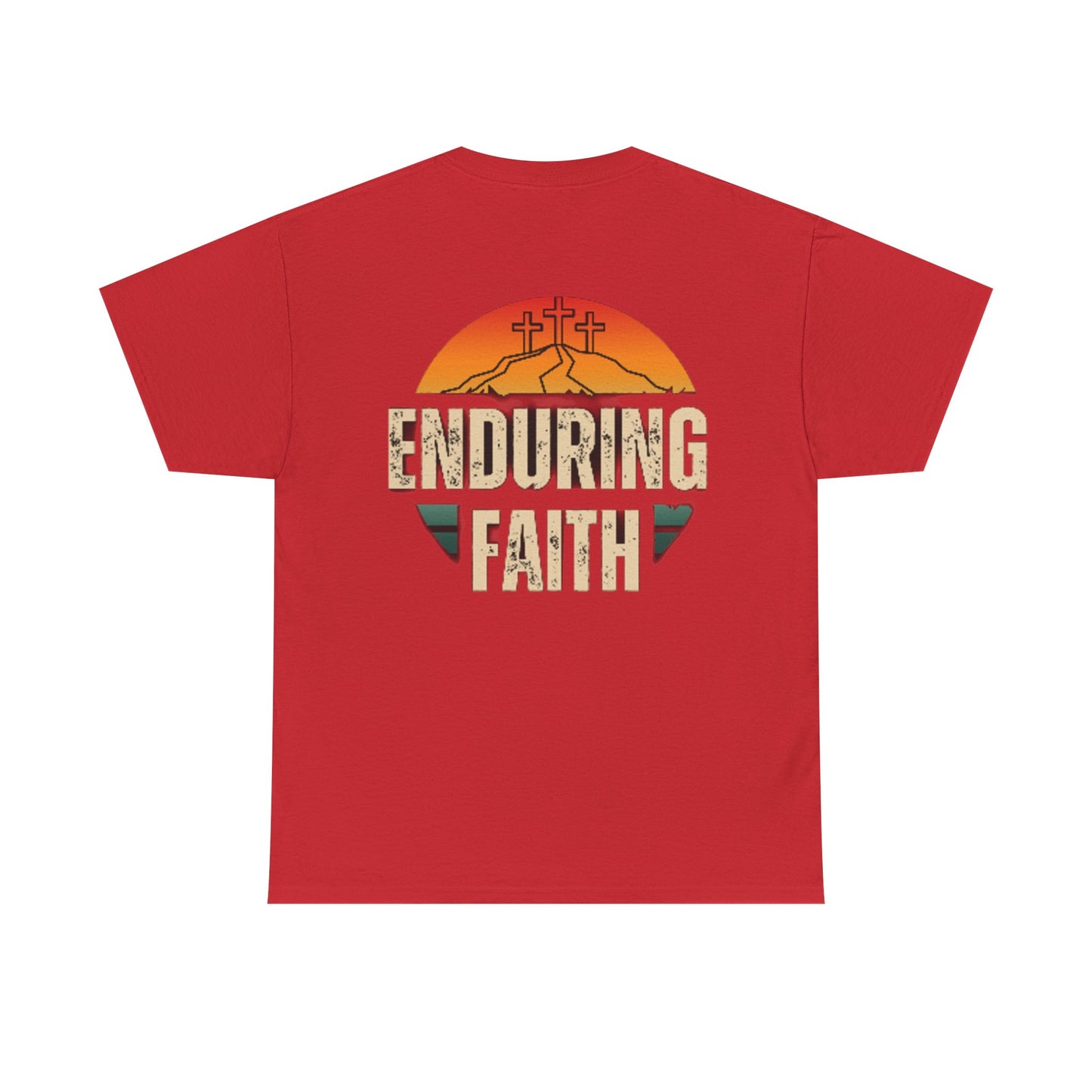 Unisex Heavy Cotton Tee - Built Biblically & Enduring Faith Design - Perfect for Faith-Based Fitness Enthusiasts