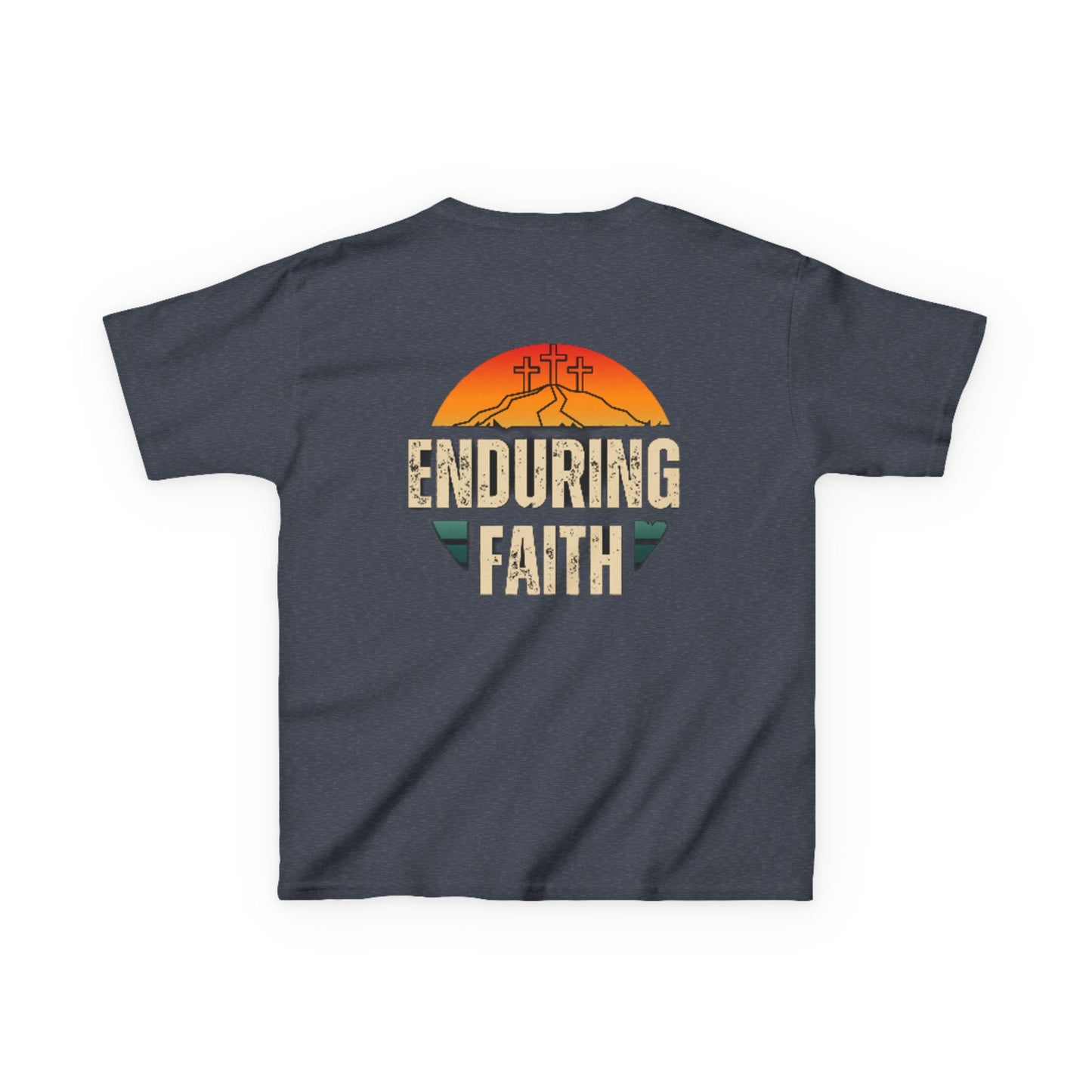 Kids Heavy Cotton Tee - Built Biblically & Enduring Faith Design