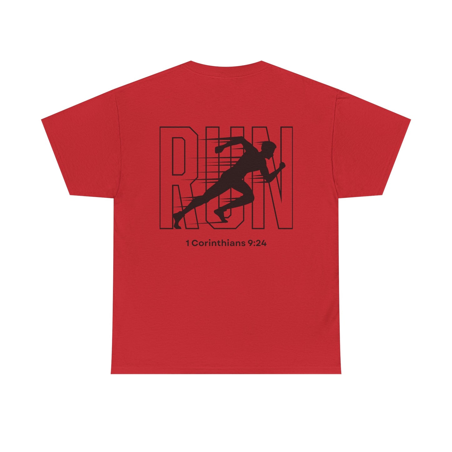Unisex Heavy Cotton Tee - Built Biblically & RUN Design - Perfect for Faith-Based Fitness Enthusiasts