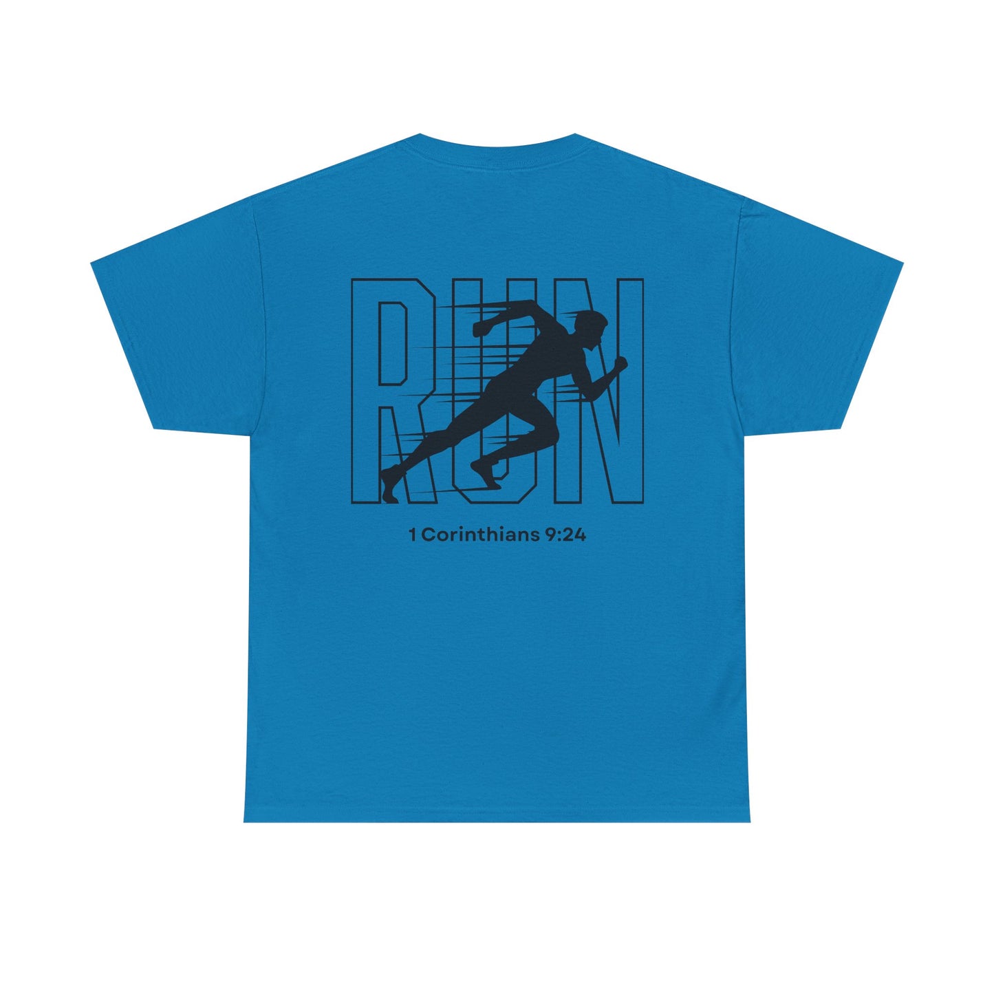 Unisex Heavy Cotton Tee - Built Biblically & RUN Design - Perfect for Faith-Based Fitness Enthusiasts