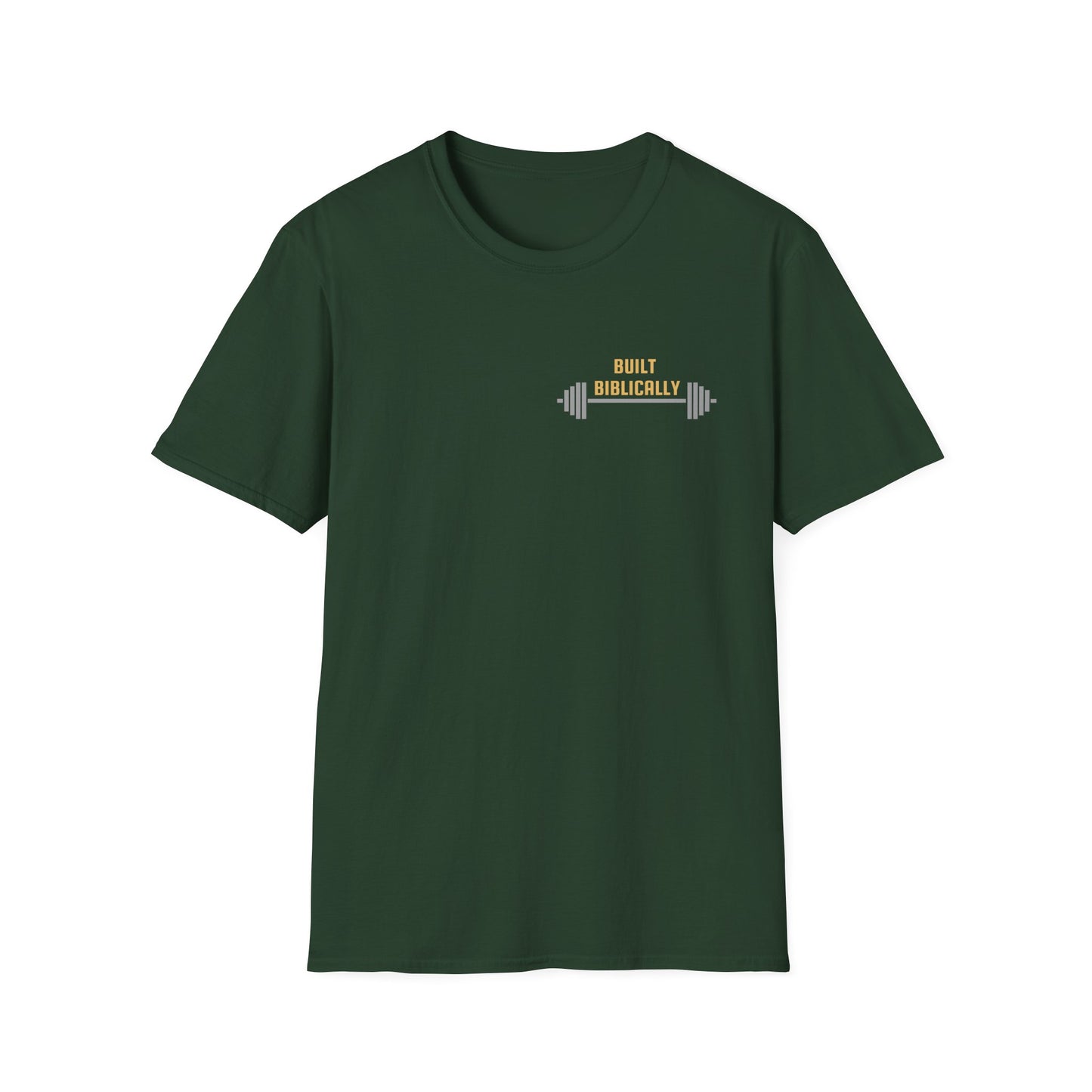 Unisex Softstyle T-Shirt - Powered by Christ, Philippians 4:13 White Text