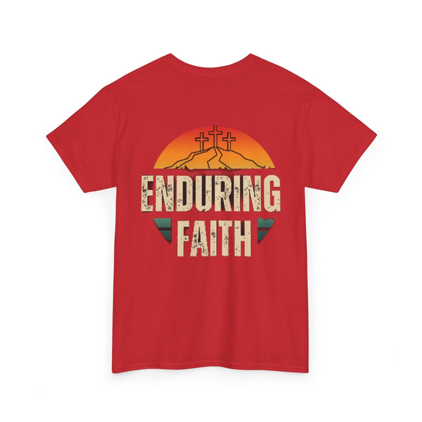 Unisex Heavy Cotton Tee - Built Biblically & Enduring Faith Design - Perfect for Faith-Based Fitness Enthusiasts