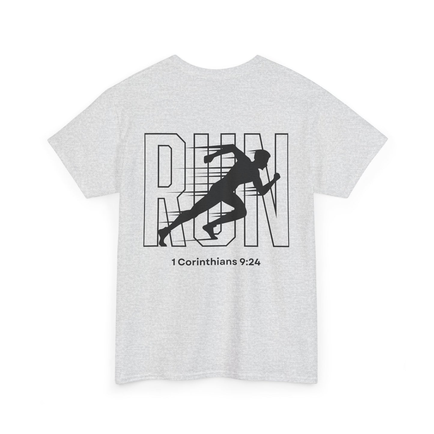 Unisex Heavy Cotton Tee - Built Biblically & RUN Design - Perfect for Faith-Based Fitness Enthusiasts