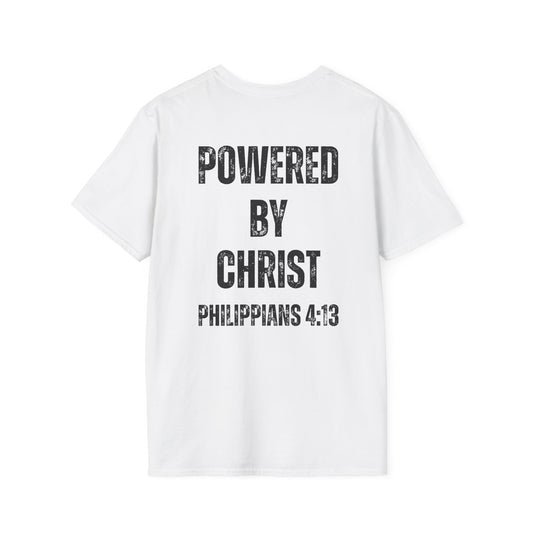 Unisex Softstyle T-Shirt - Powered by Christ, Philippians 4:13