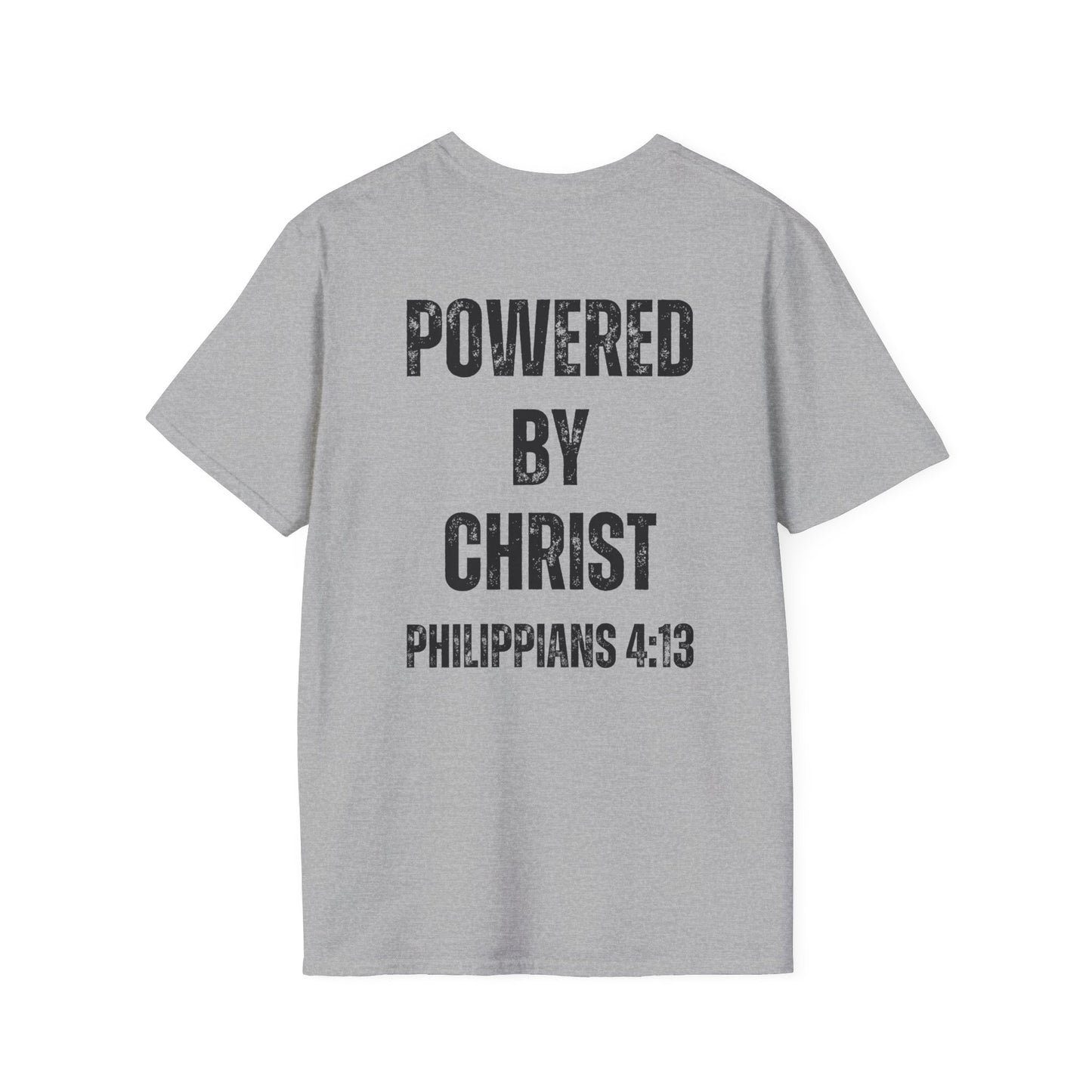 Unisex Softstyle T-Shirt - Powered by Christ, Philippians 4:13