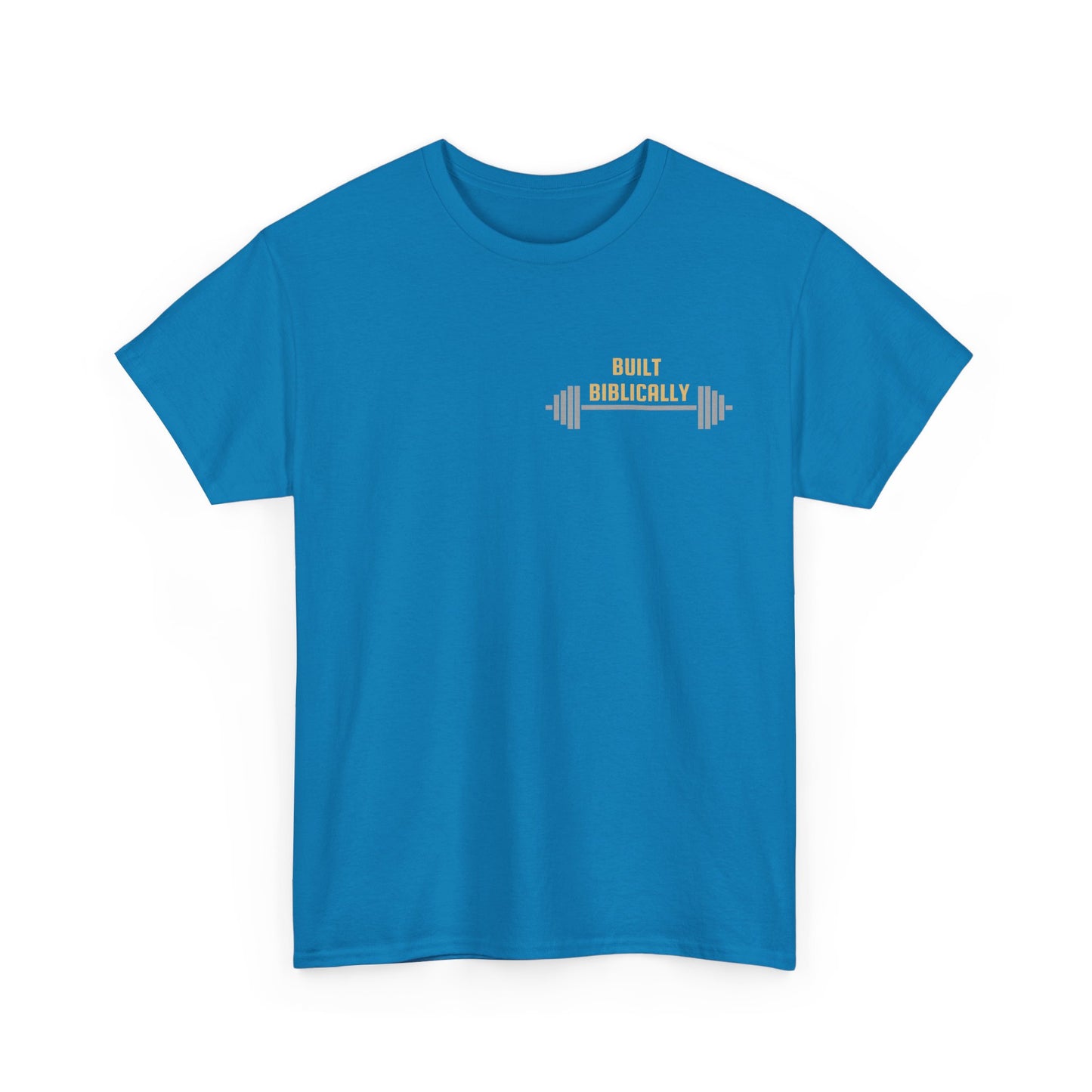 Unisex Heavy Cotton Tee - Built Biblically & RUN Design - Perfect for Faith-Based Fitness Enthusiasts