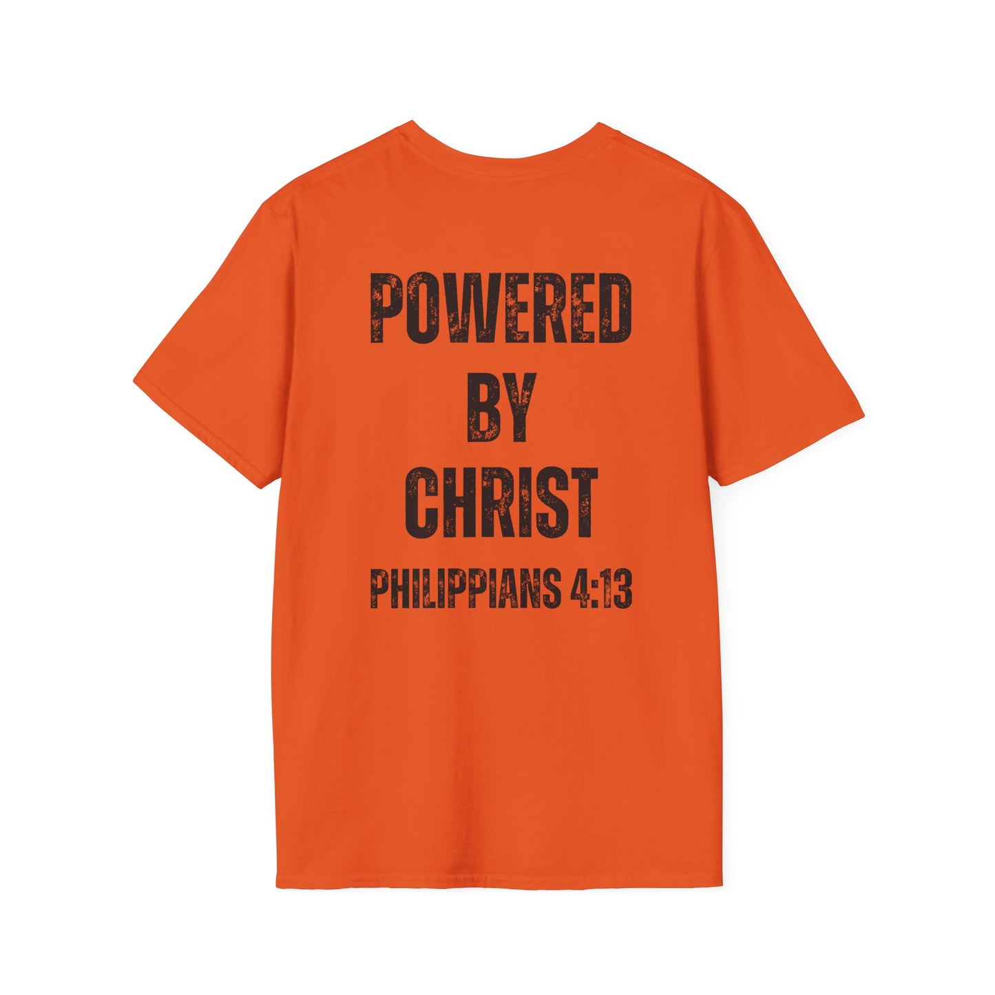 Unisex Softstyle T-Shirt - Powered by Christ, Philippians 4:13