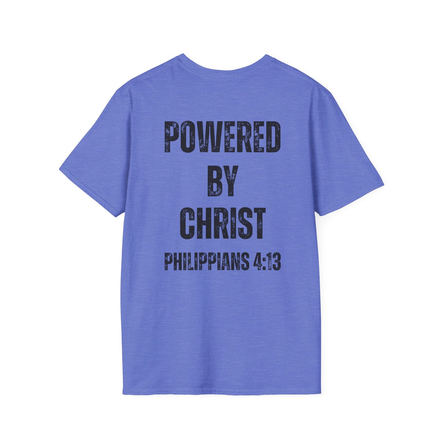 Unisex Softstyle T-Shirt - Powered by Christ, Philippians 4:13
