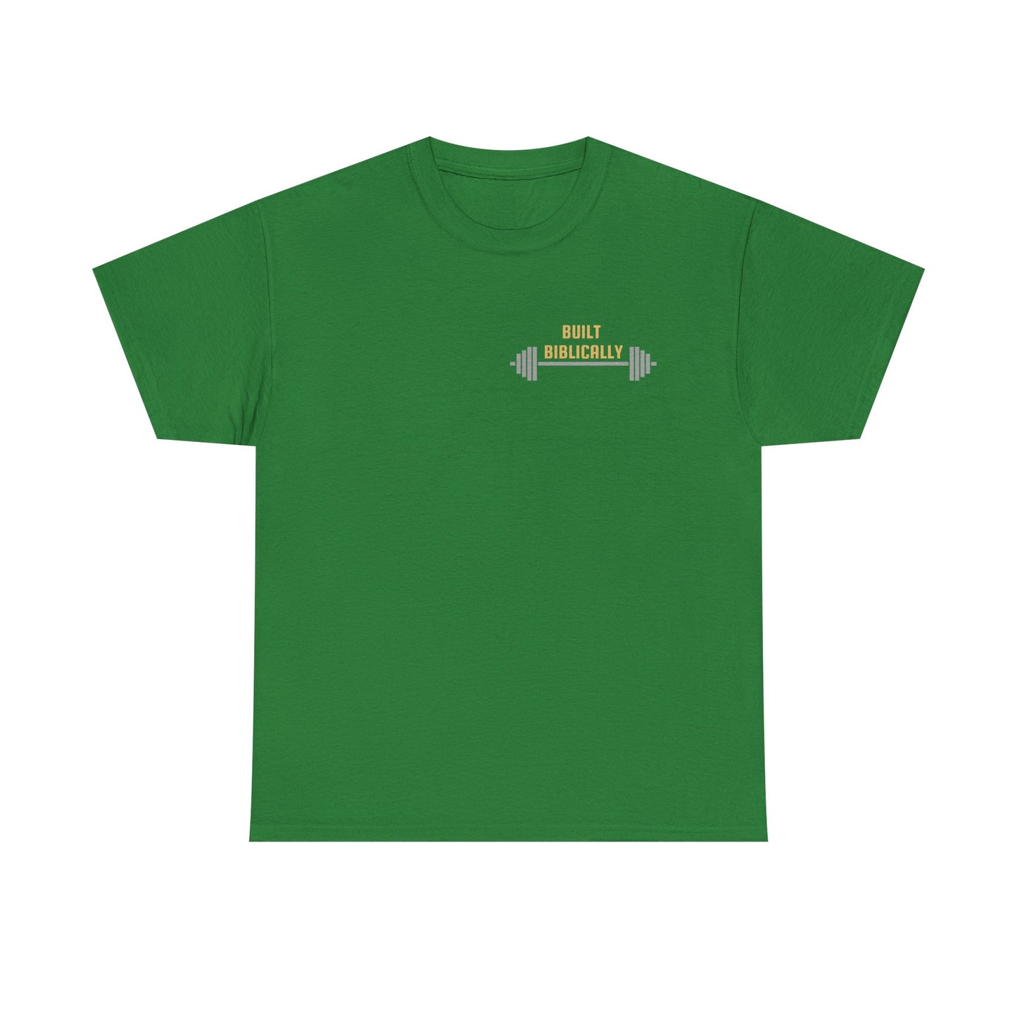 Unisex Heavy Cotton Tee - Built Biblically & RUN Design - Perfect for Faith-Based Fitness Enthusiasts