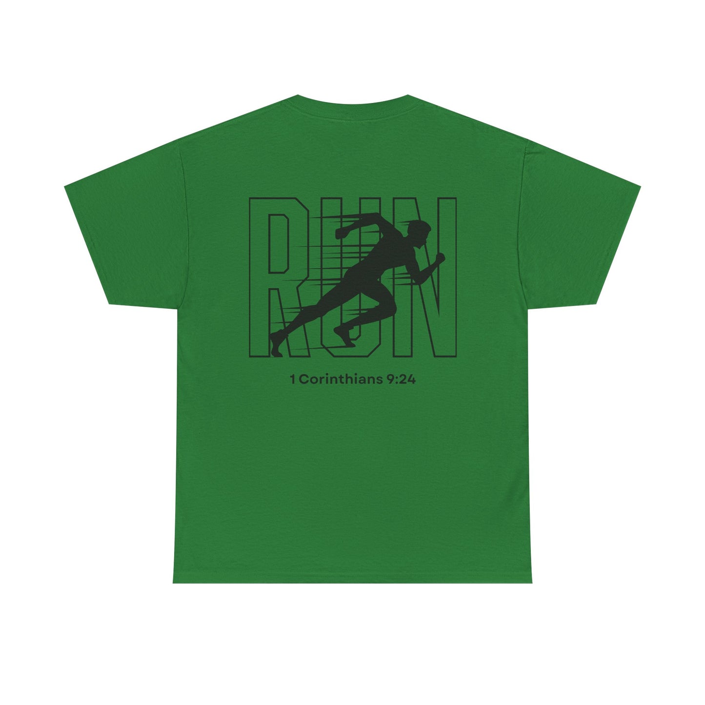 Unisex Heavy Cotton Tee - Built Biblically & RUN Design - Perfect for Faith-Based Fitness Enthusiasts