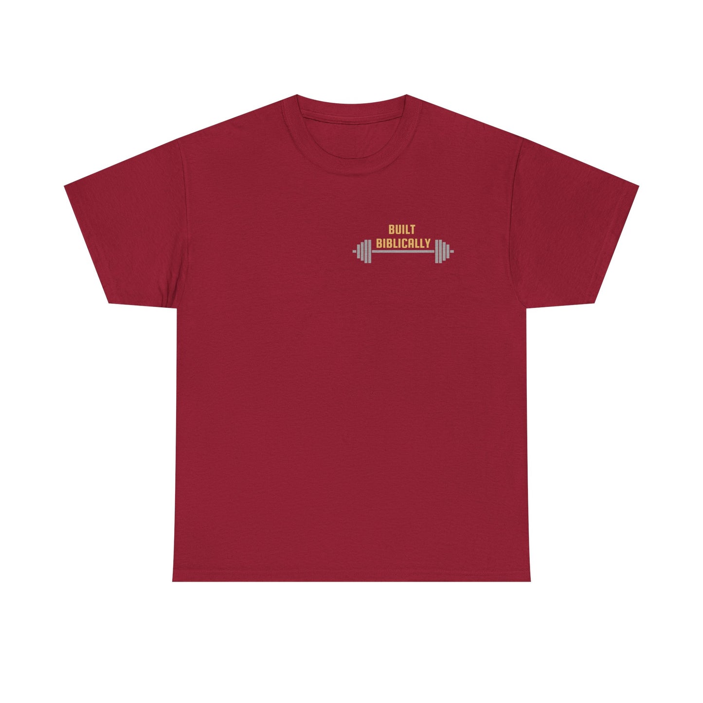 Unisex Heavy Cotton Tee - Built Biblically & RUN Design - Perfect for Faith-Based Fitness Enthusiasts