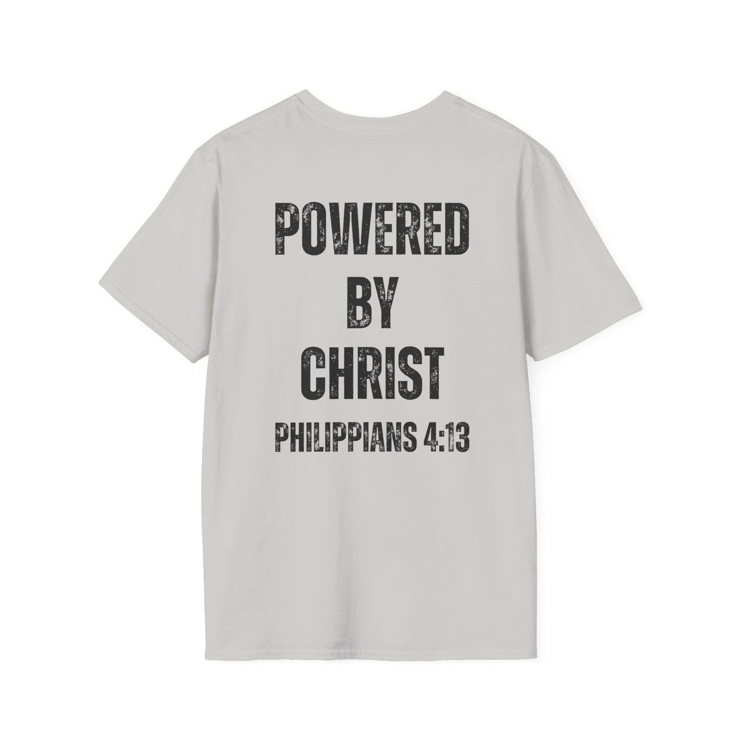 Unisex Softstyle T-Shirt - Powered by Christ, Philippians 4:13