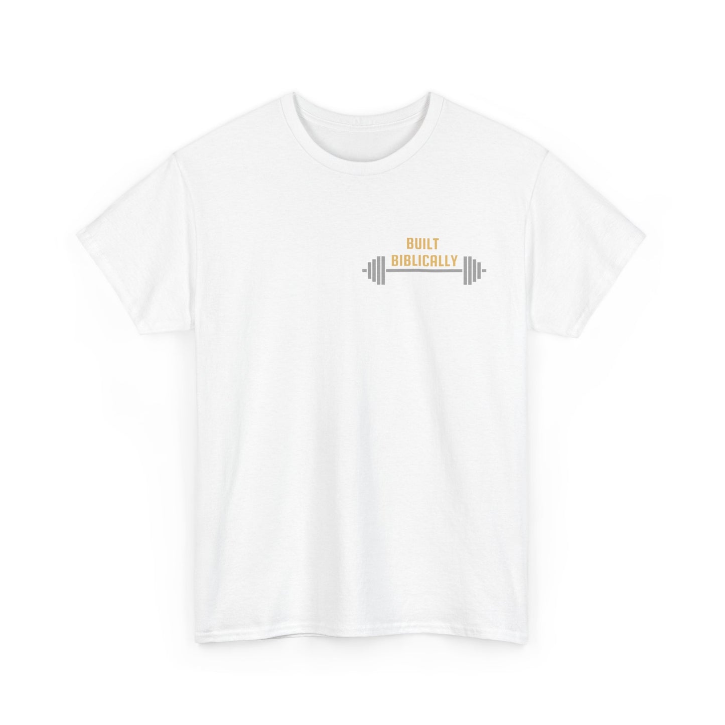 Unisex Heavy Cotton Tee - Built Biblically & RUN Design - Perfect for Faith-Based Fitness Enthusiasts