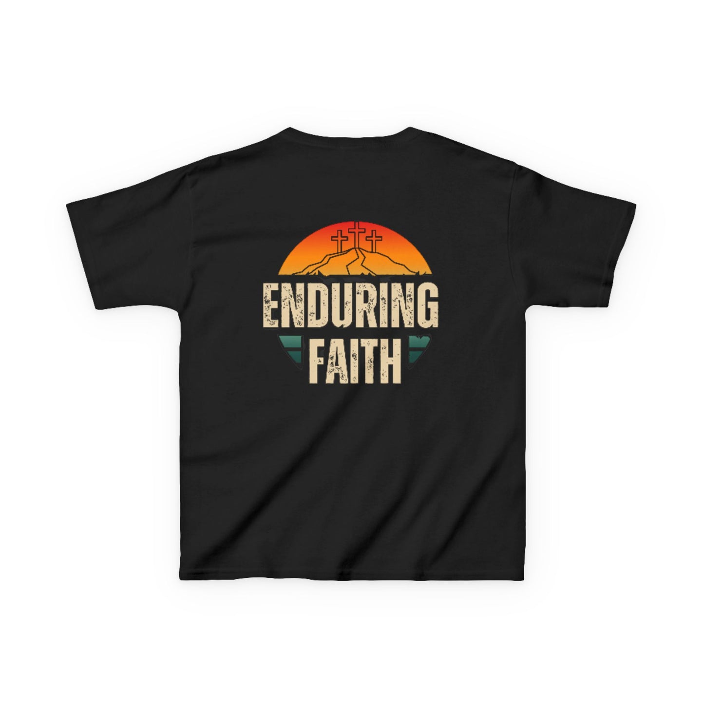 Kids Heavy Cotton Tee - Built Biblically & Enduring Faith Design