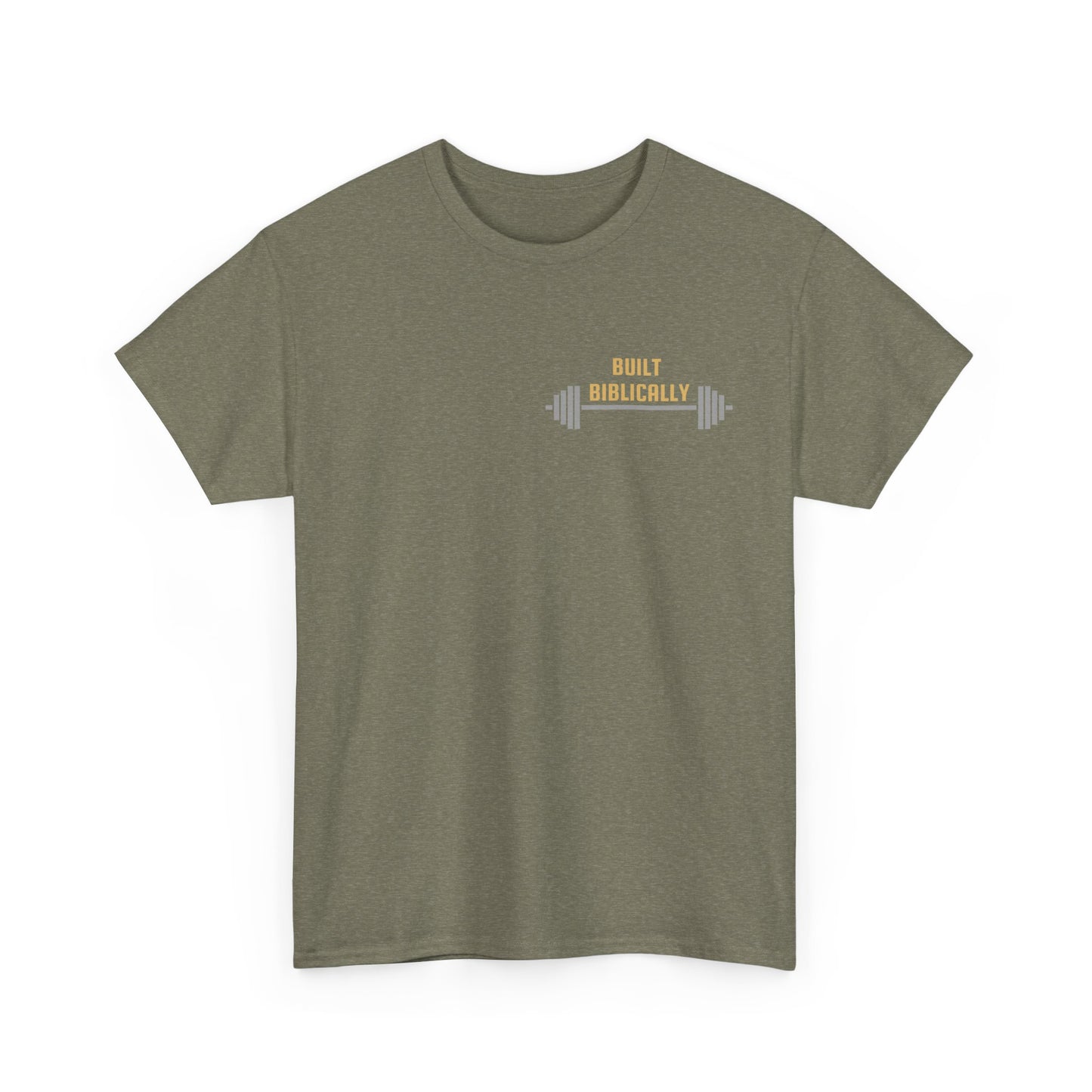 Unisex Heavy Cotton Tee - Built Biblically & RUN Design - Perfect for Faith-Based Fitness Enthusiasts