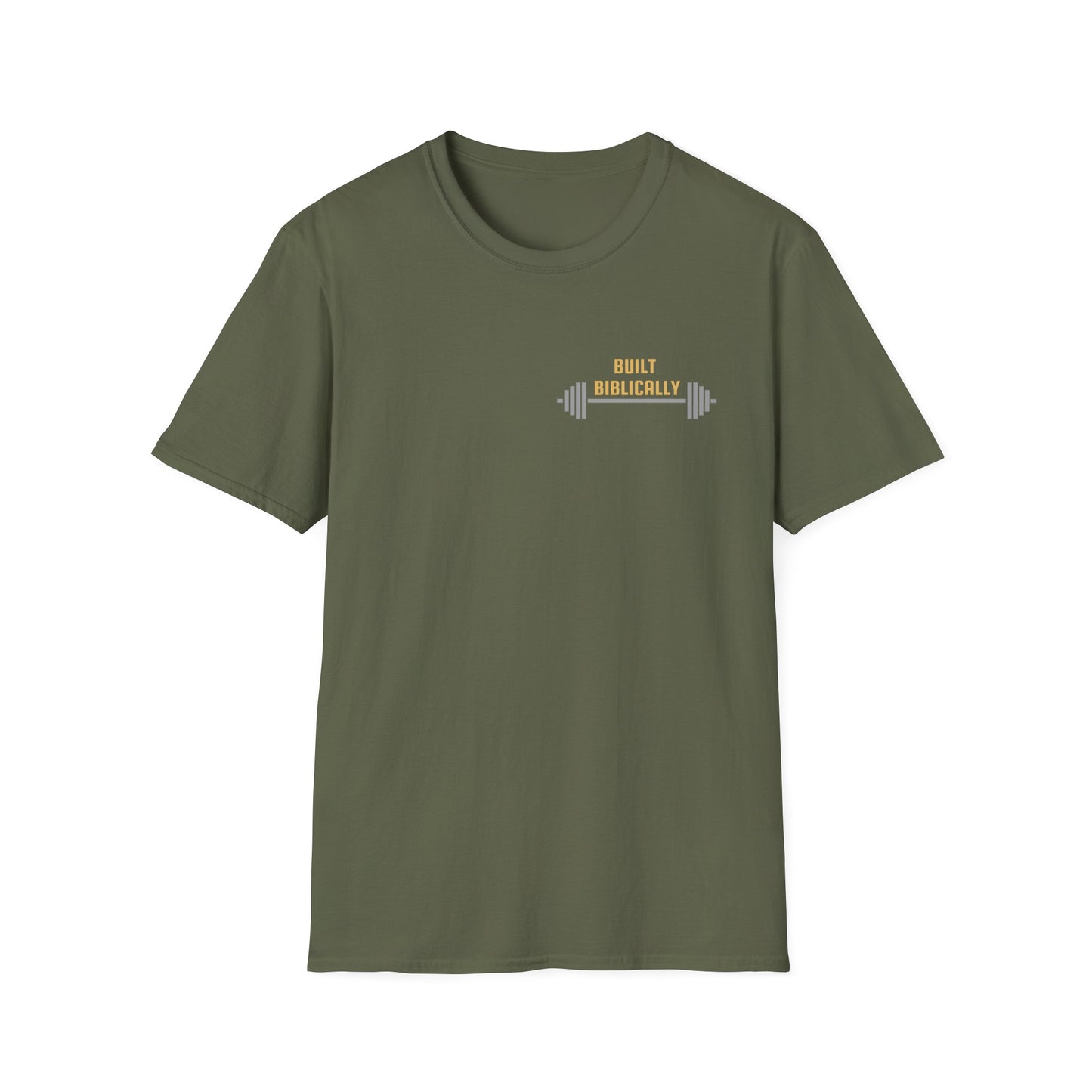 Unisex Softstyle T-Shirt - Powered by Christ, Philippians 4:13 White Text