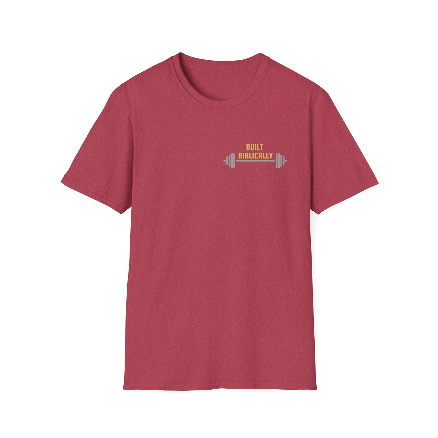 Unisex Softstyle T-Shirt - Powered by Christ, Philippians 4:13 White Text