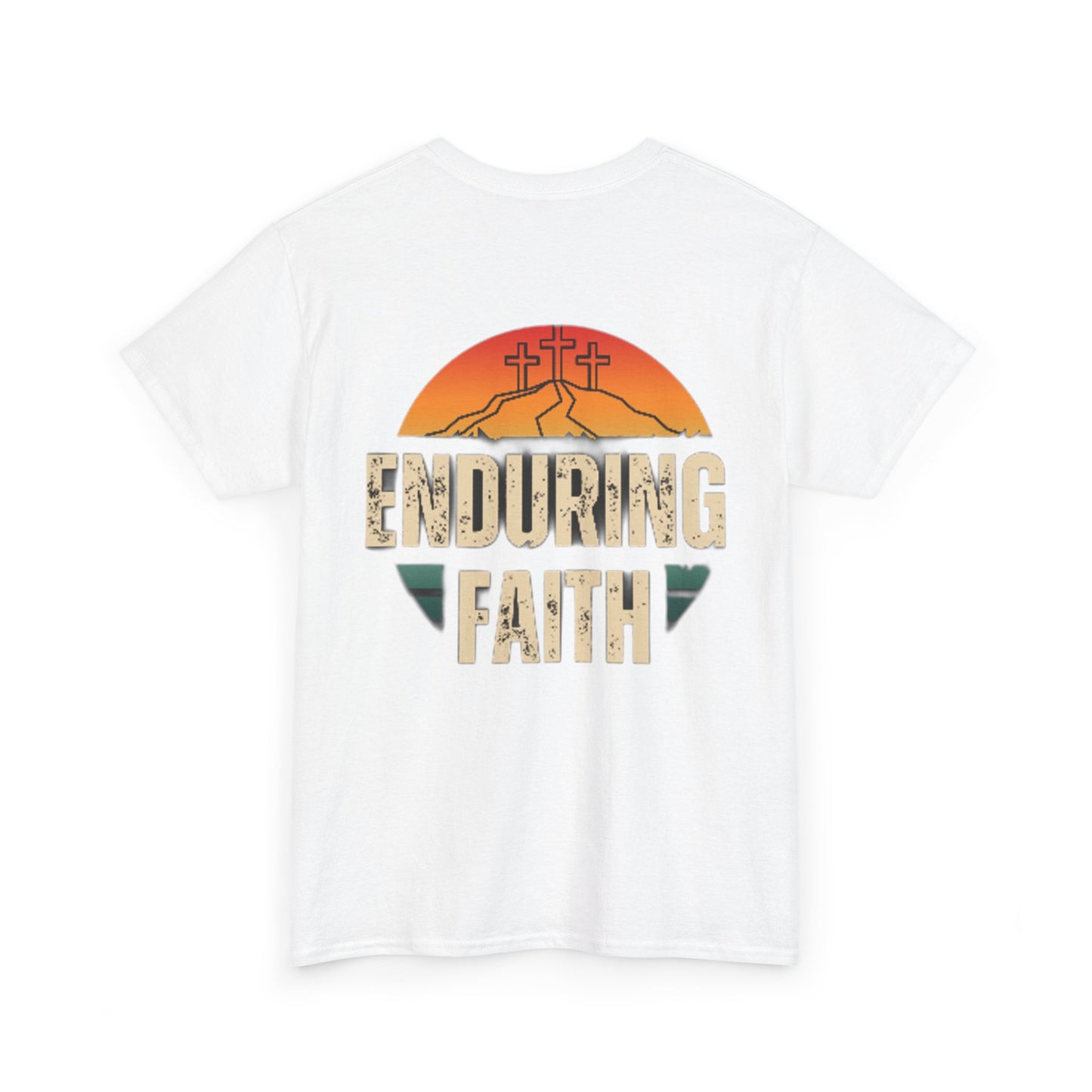Unisex Heavy Cotton Tee - Built Biblically & Enduring Faith Design - Perfect for Faith-Based Fitness Enthusiasts