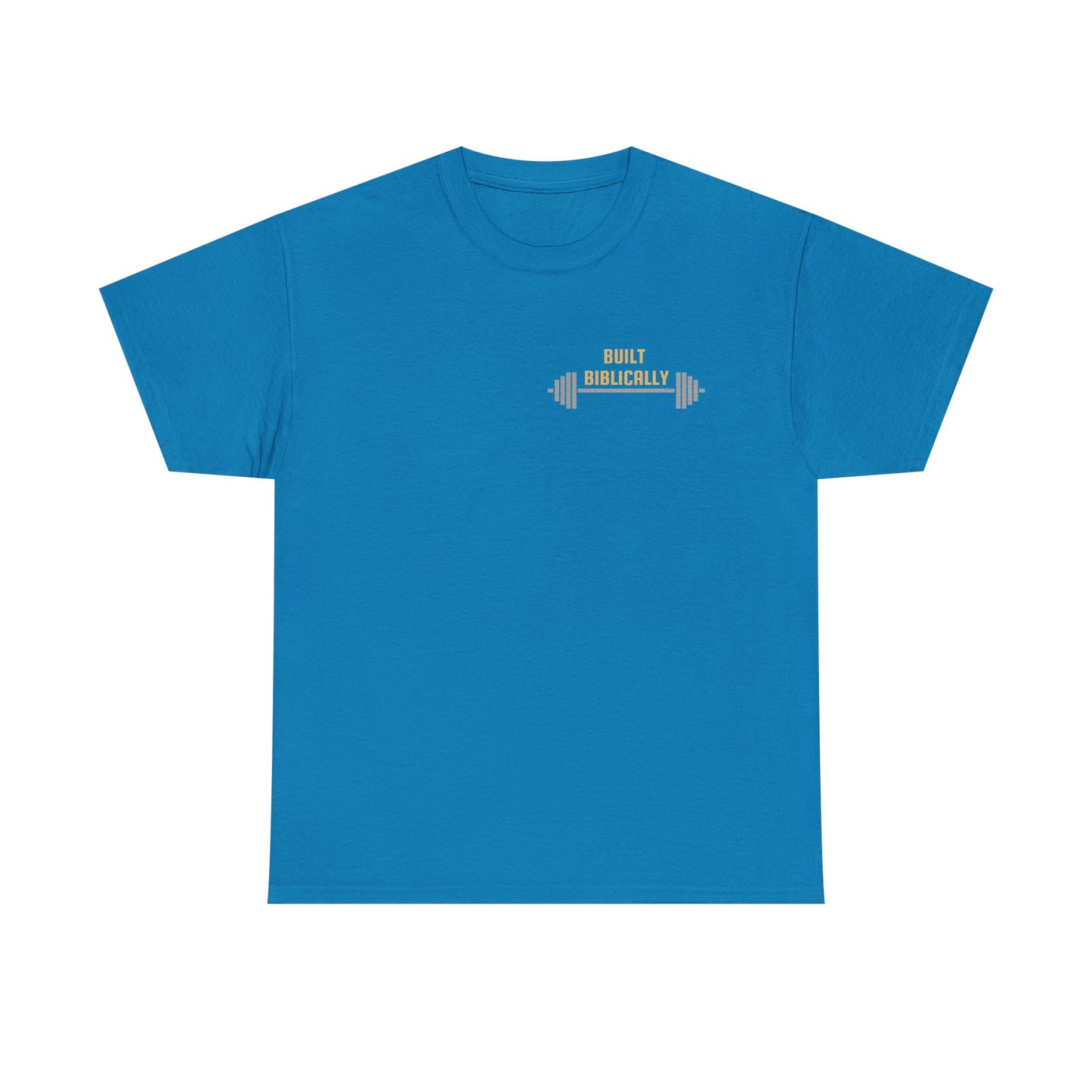 Unisex Heavy Cotton Tee - Built Biblically & RUN Design - Perfect for Faith-Based Fitness Enthusiasts
