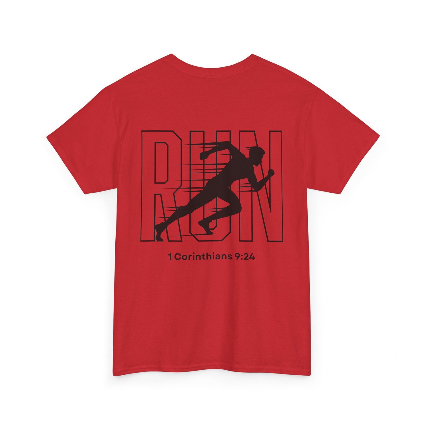 Unisex Heavy Cotton Tee - Built Biblically & RUN Design - Perfect for Faith-Based Fitness Enthusiasts