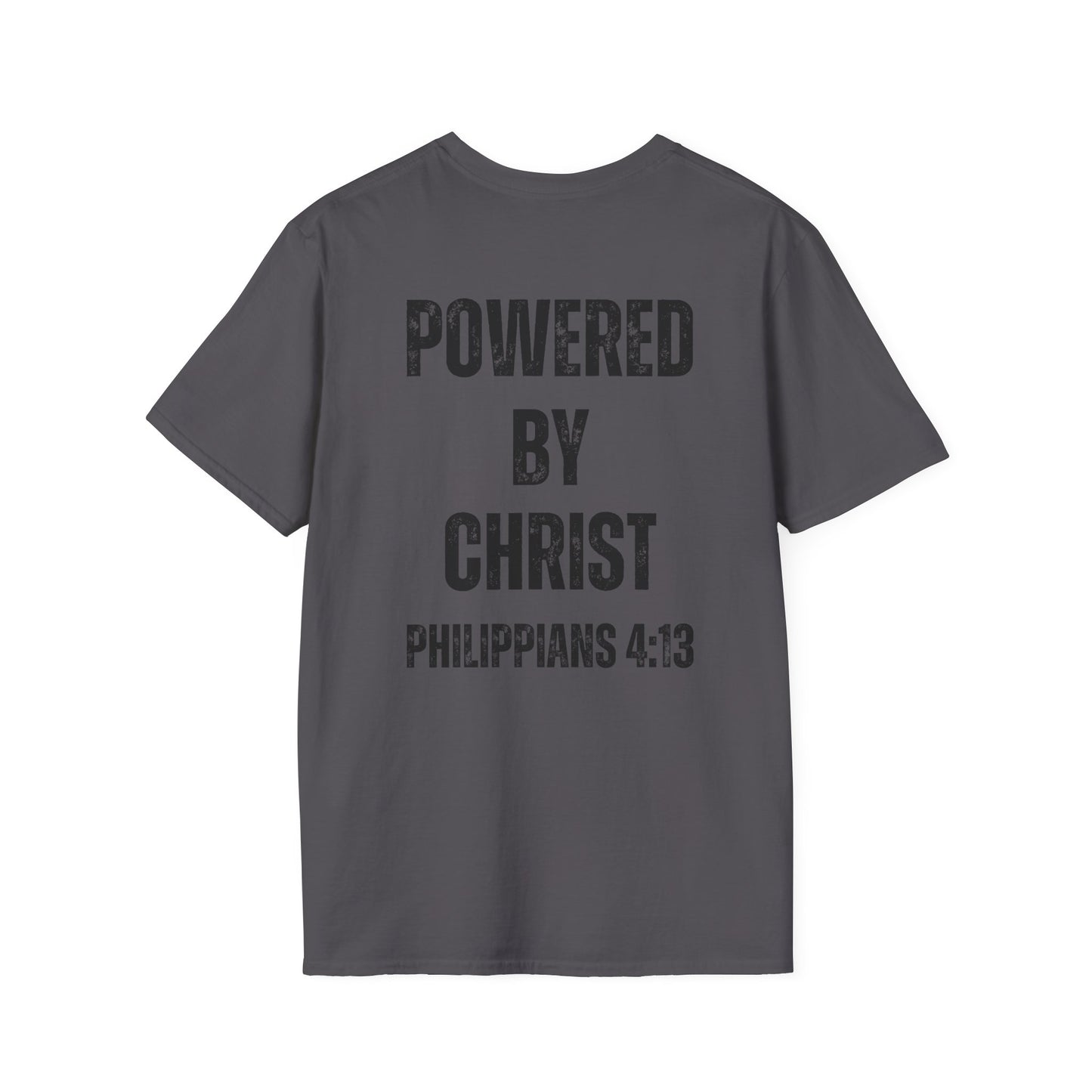 Unisex Softstyle T-Shirt - Powered by Christ, Philippians 4:13