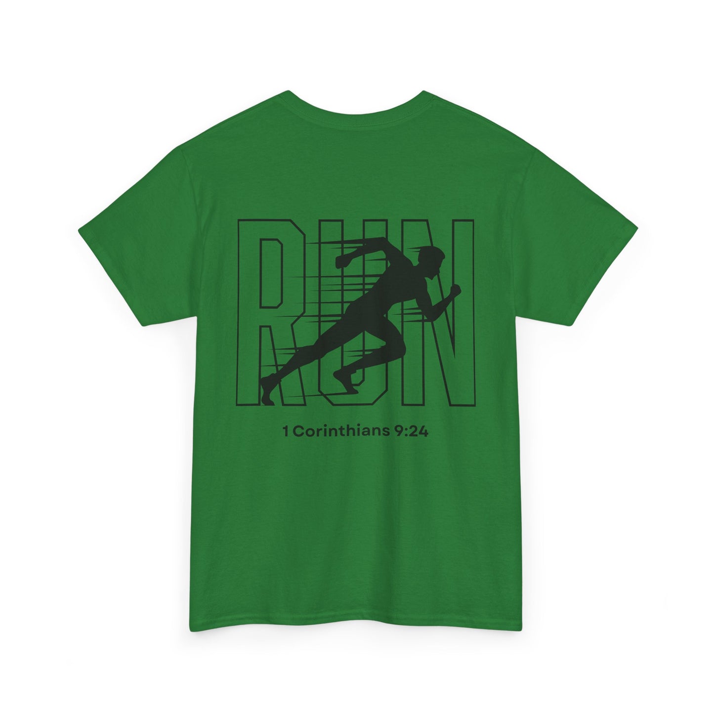 Unisex Heavy Cotton Tee - Built Biblically & RUN Design - Perfect for Faith-Based Fitness Enthusiasts