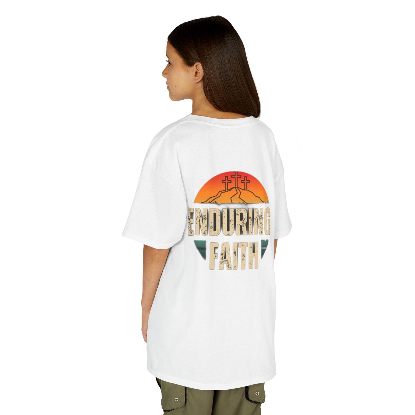 Kids Heavy Cotton Tee - Built Biblically & Enduring Faith Design