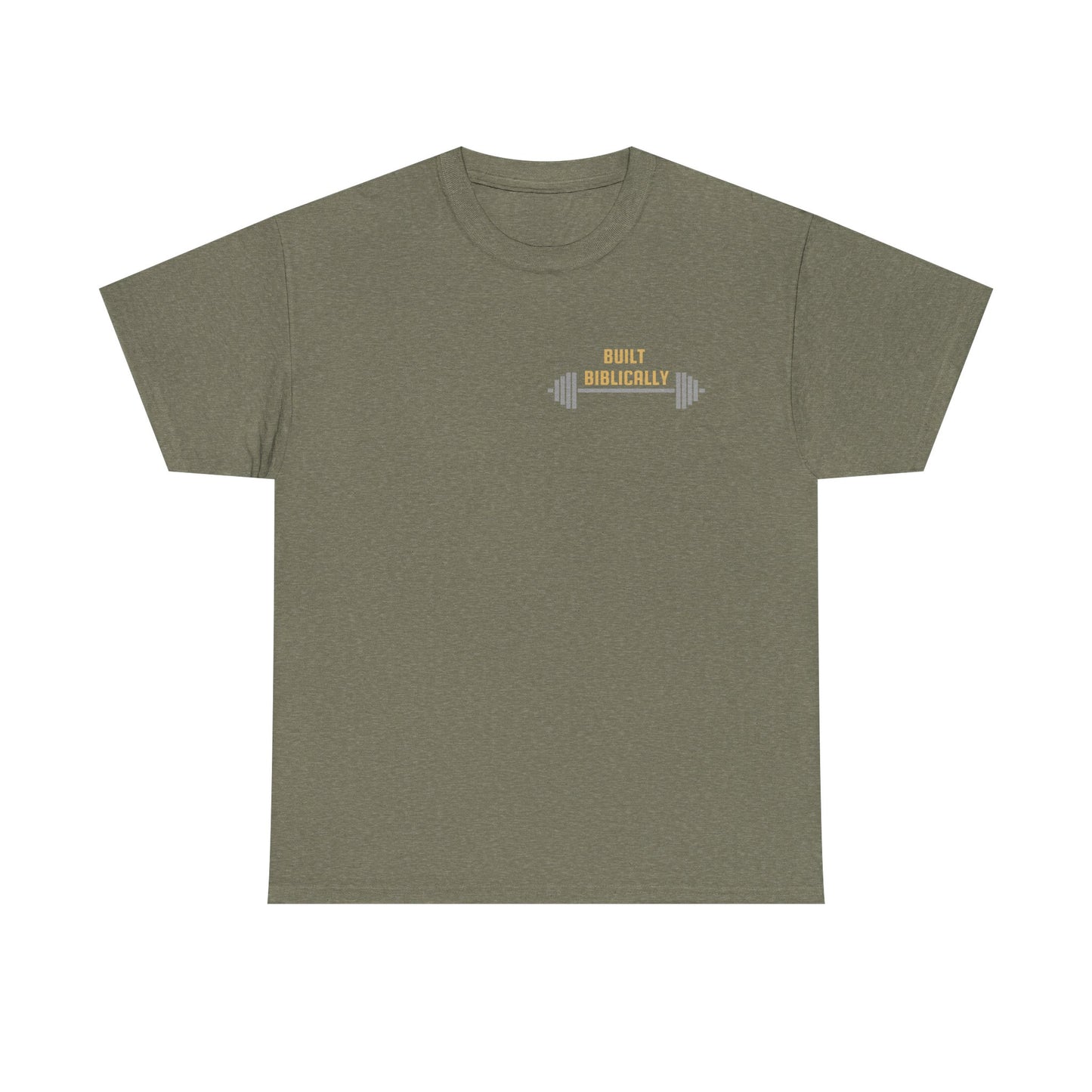 Unisex Heavy Cotton Tee - Built Biblically & RUN Design - Perfect for Faith-Based Fitness Enthusiasts
