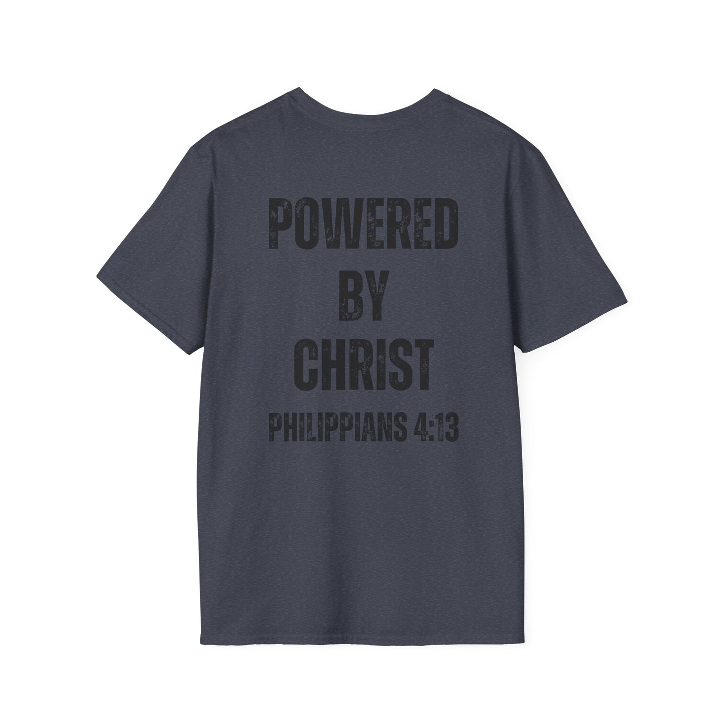 Unisex Softstyle T-Shirt - Powered by Christ, Philippians 4:13
