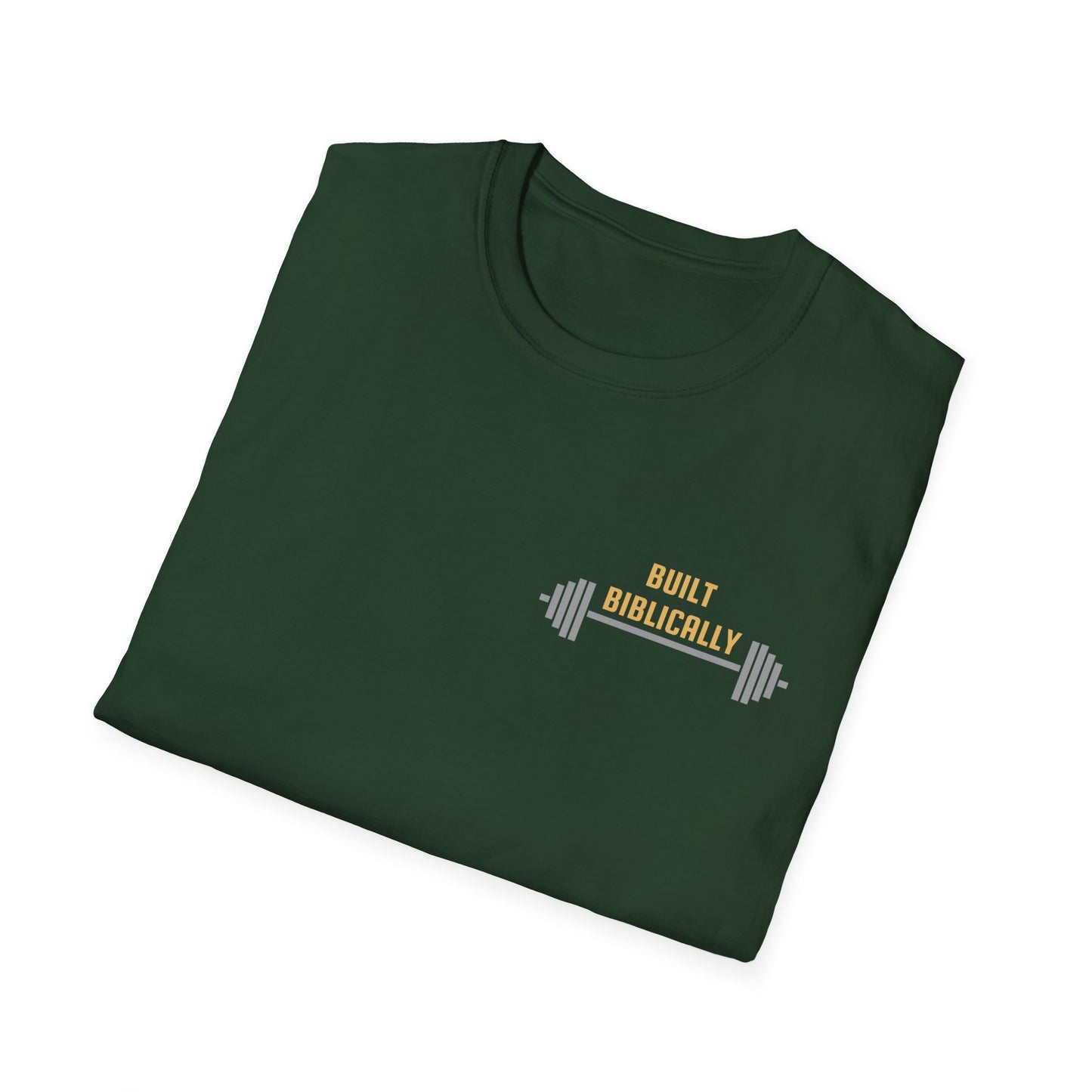 Unisex Softstyle T-Shirt - Powered by Christ, Philippians 4:13 White Text
