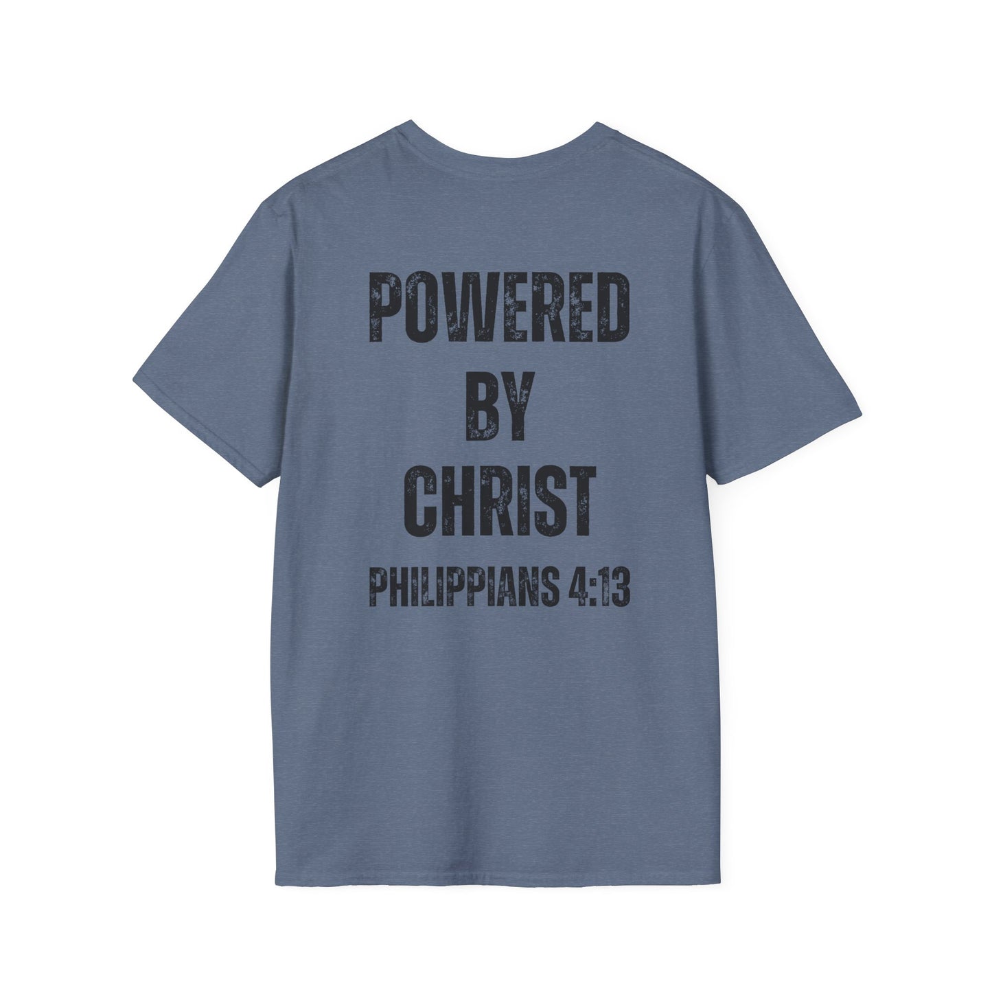 Unisex Softstyle T-Shirt - Powered by Christ, Philippians 4:13