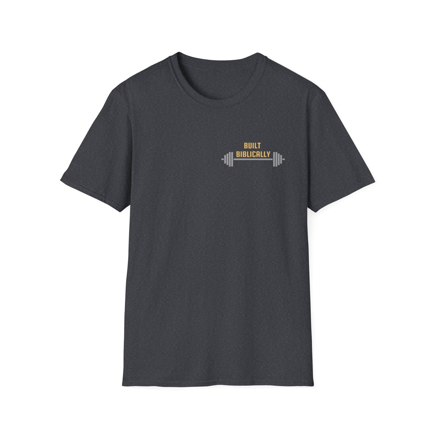 Unisex Softstyle T-Shirt - Powered by Christ, Philippians 4:13 White Text