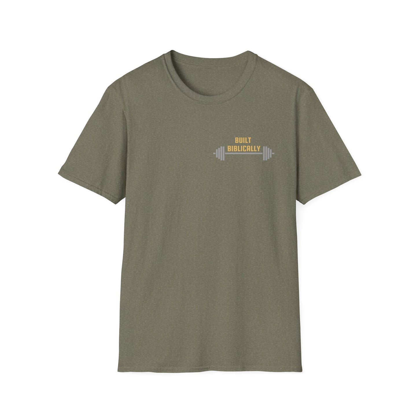 Unisex Softstyle T-Shirt - Powered by Christ, Philippians 4:13 White Text