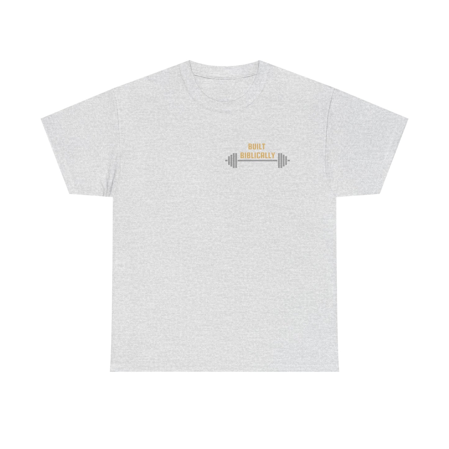 Unisex Heavy Cotton Tee - Built Biblically & RUN Design - Perfect for Faith-Based Fitness Enthusiasts