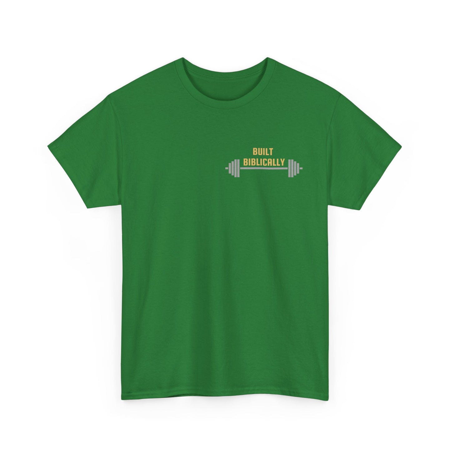 Unisex Heavy Cotton Tee - Built Biblically & RUN Design - Perfect for Faith-Based Fitness Enthusiasts