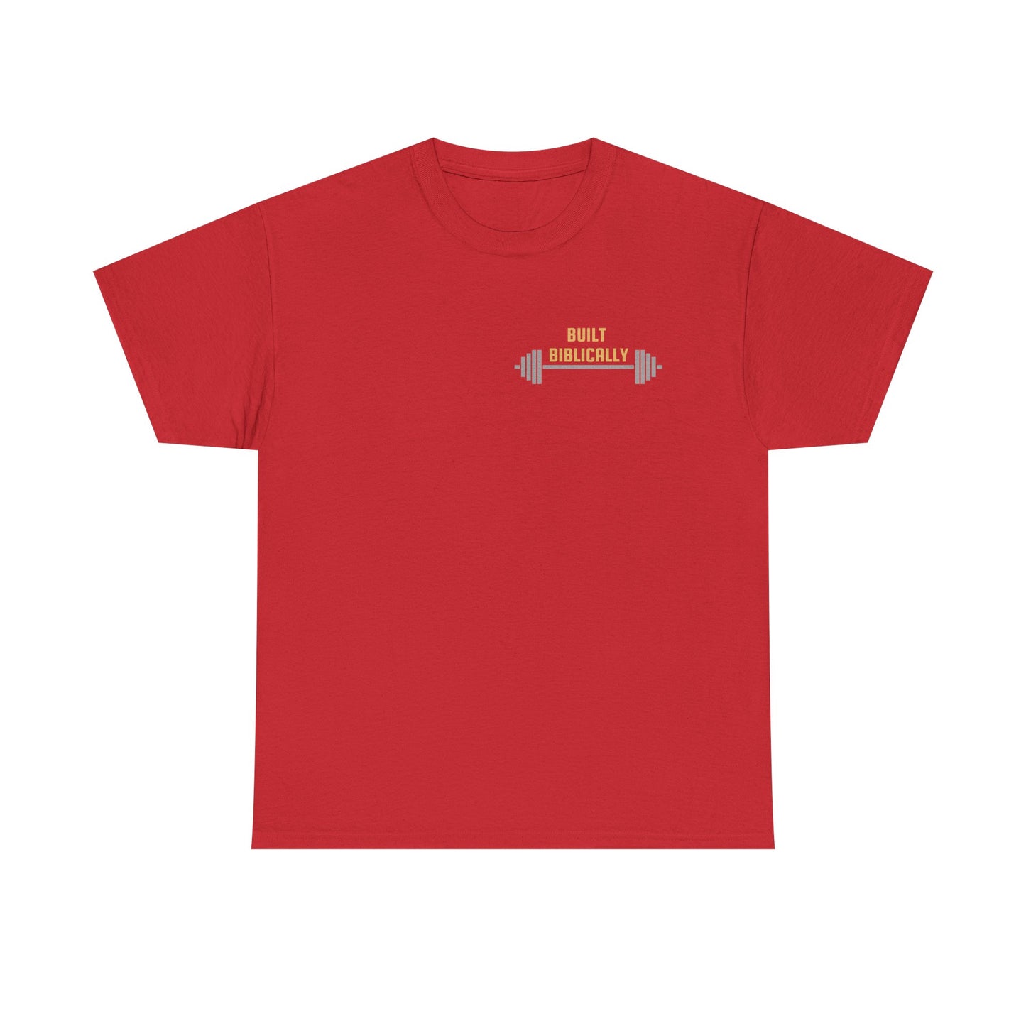 Unisex Heavy Cotton Tee - Built Biblically & RUN Design - Perfect for Faith-Based Fitness Enthusiasts