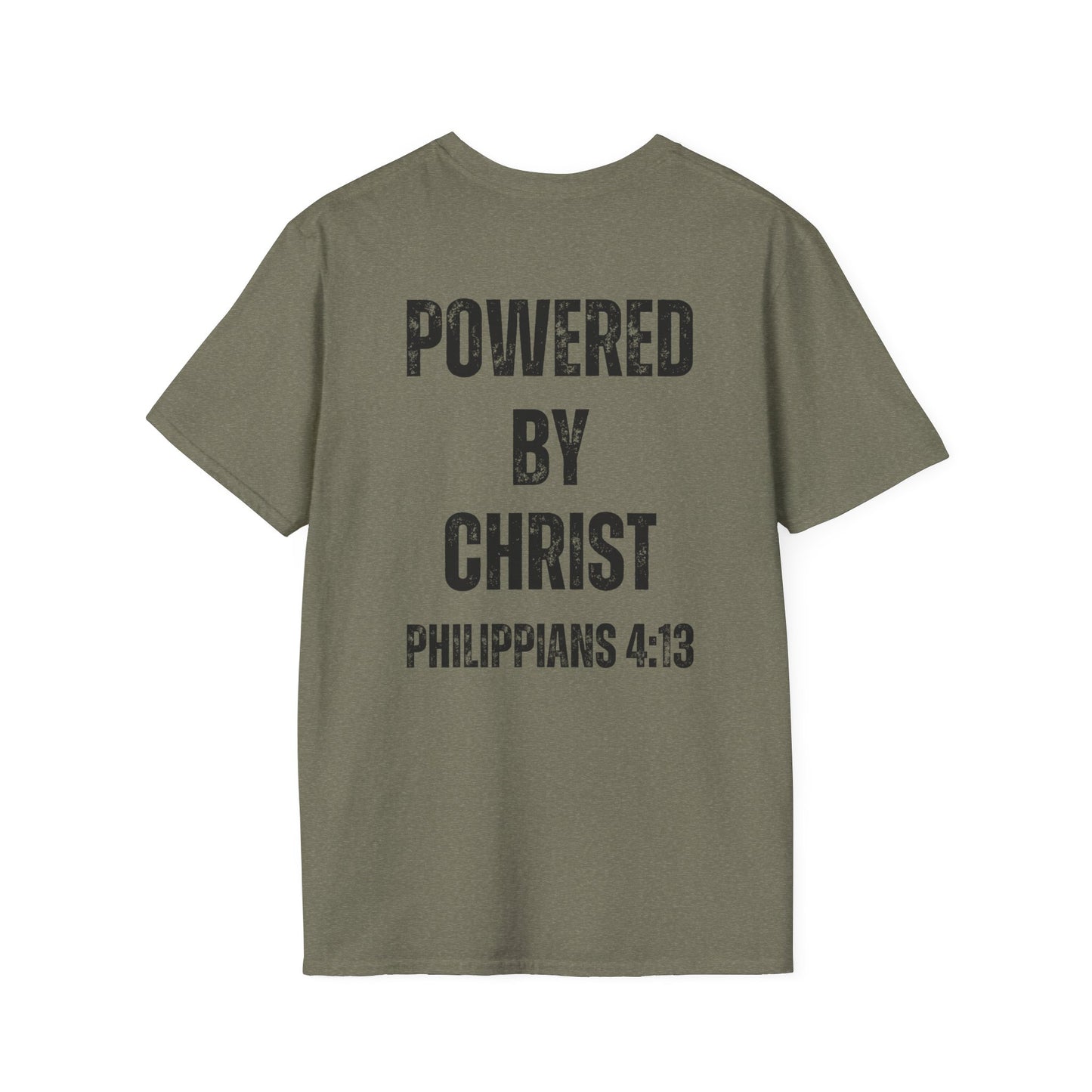 Unisex Softstyle T-Shirt - Powered by Christ, Philippians 4:13
