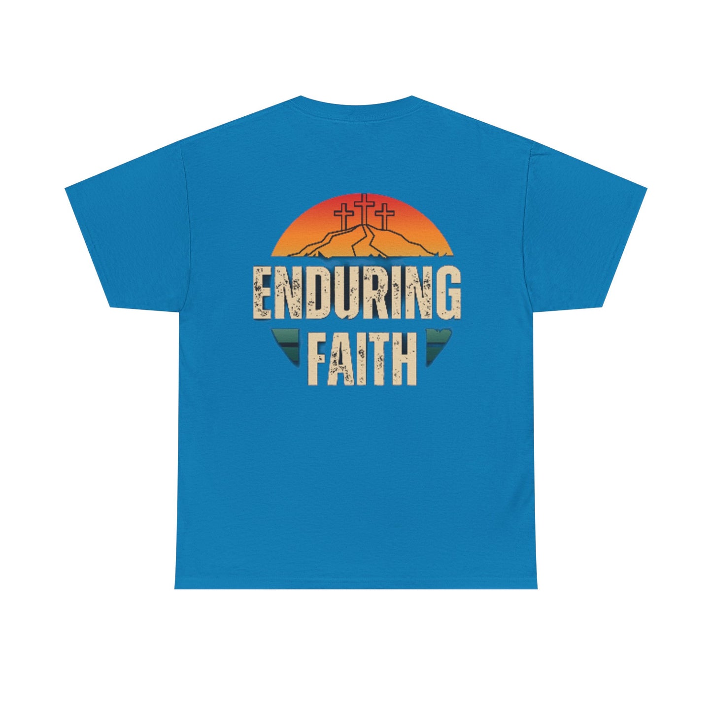 Unisex Heavy Cotton Tee - Built Biblically & Enduring Faith Design - Perfect for Faith-Based Fitness Enthusiasts