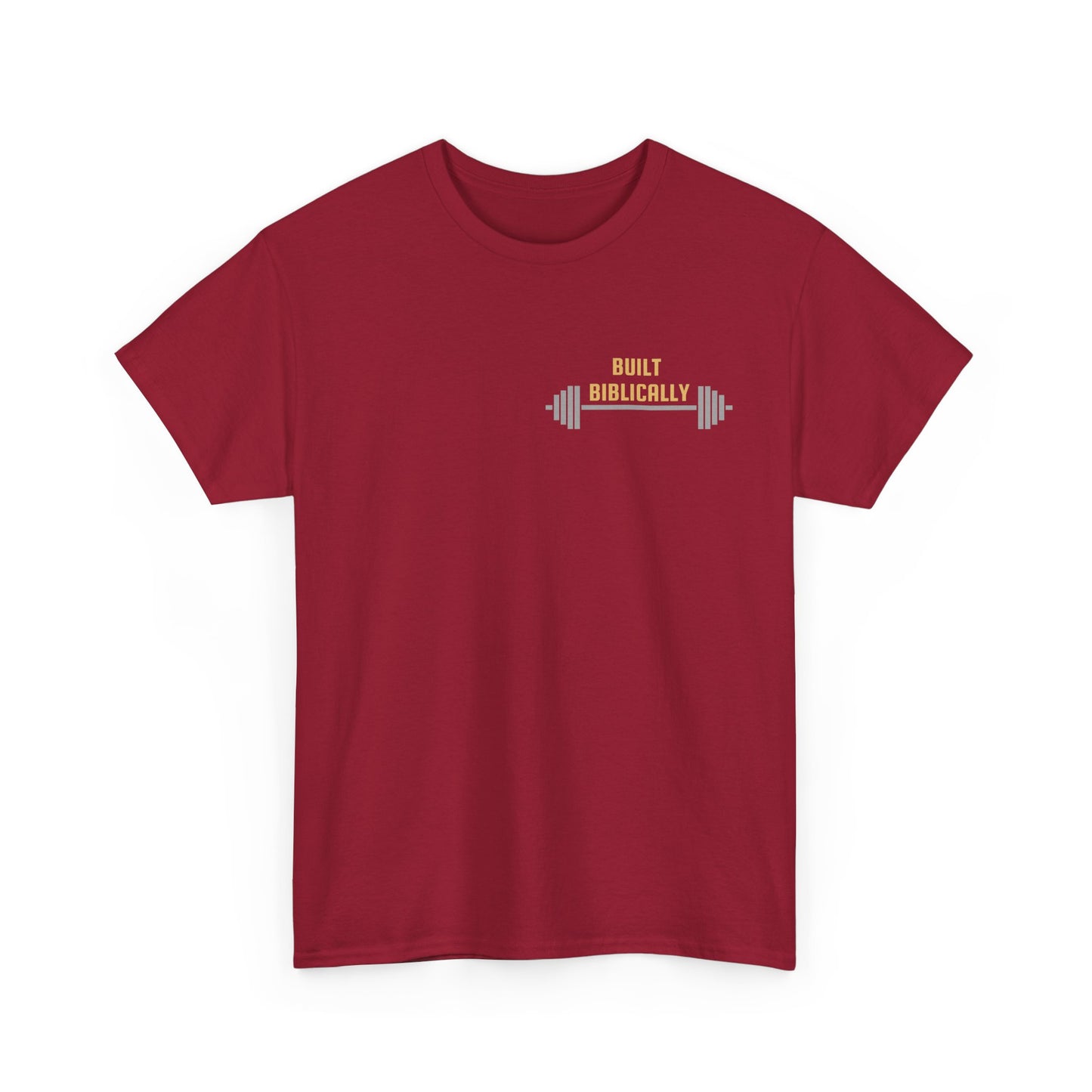 Unisex Heavy Cotton Tee - Built Biblically & RUN Design - Perfect for Faith-Based Fitness Enthusiasts