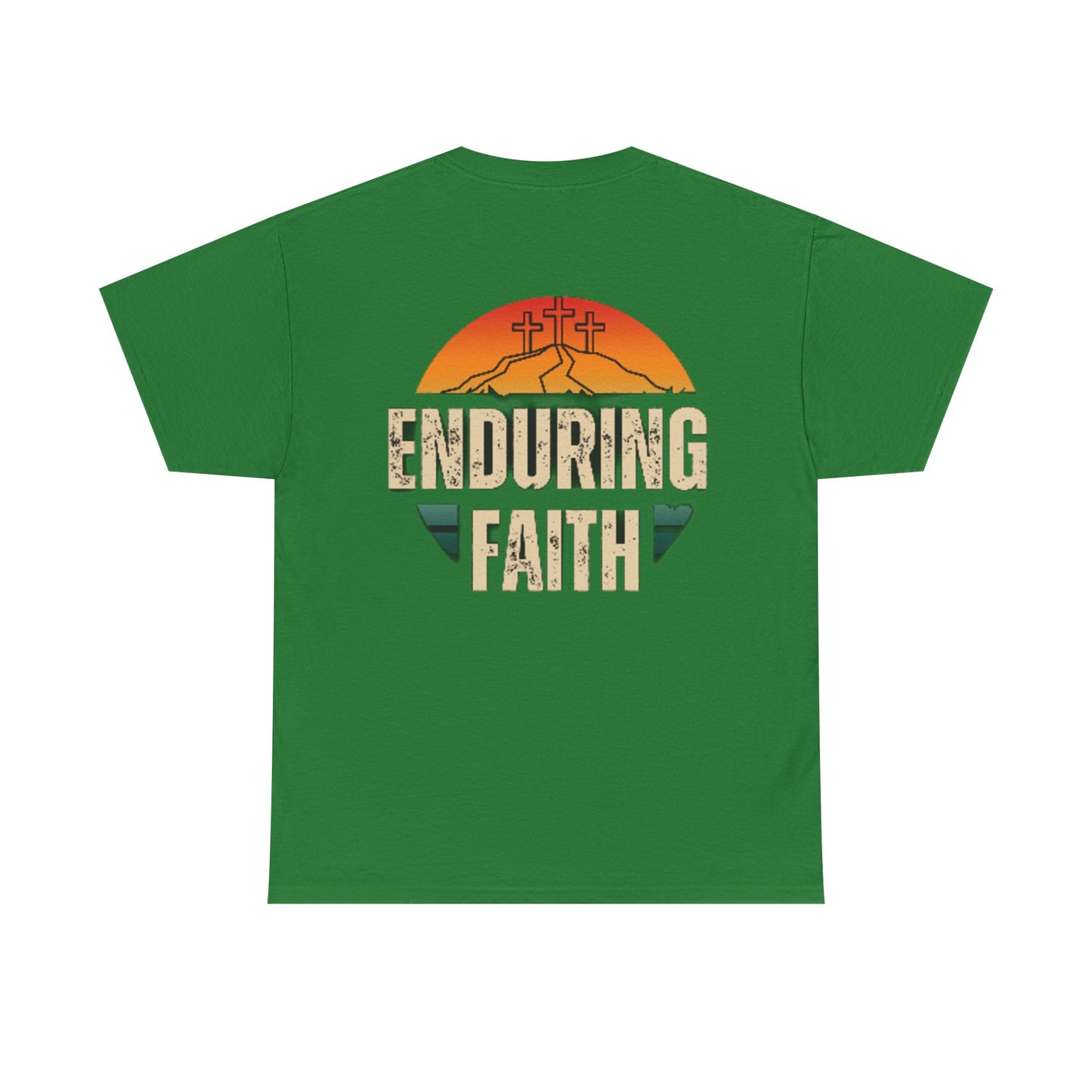 Unisex Heavy Cotton Tee - Built Biblically & Enduring Faith Design - Perfect for Faith-Based Fitness Enthusiasts