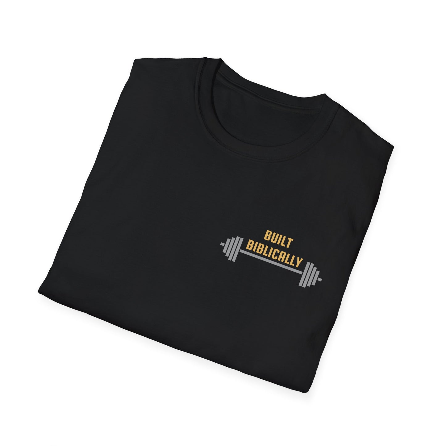 Unisex Softstyle T-Shirt - Powered by Christ, Philippians 4:13 White Text