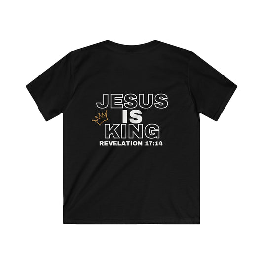 Kids Softstyle Tee - Built Biblically & Jesus is King Shirt for Faithful Youth