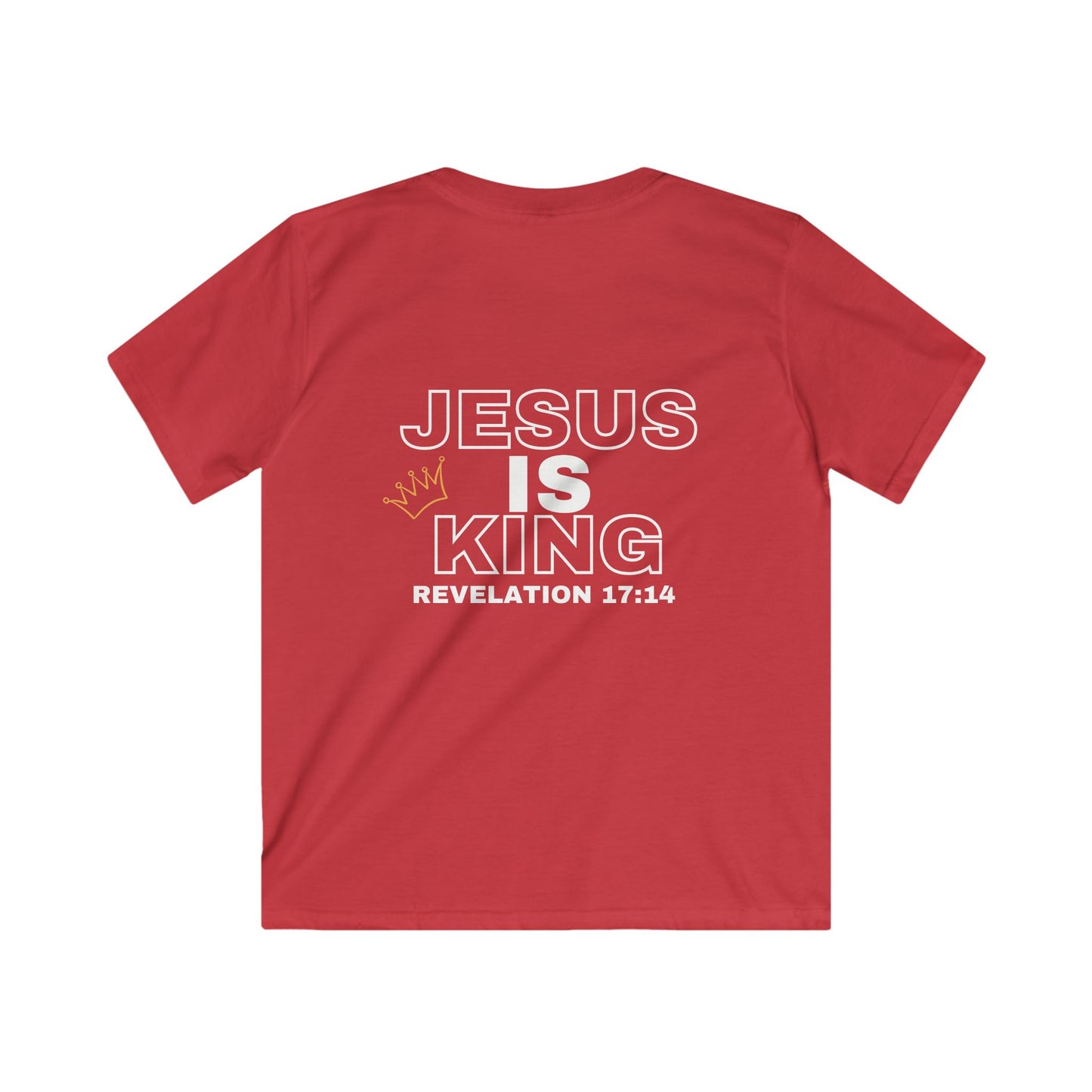 Kids Softstyle Tee - Built Biblically & Jesus is King Shirt for Faithful Youth