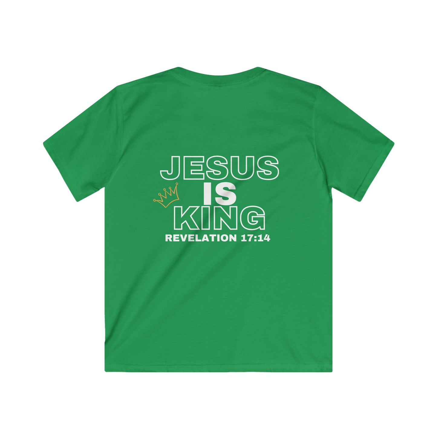 Kids Softstyle Tee - Built Biblically & Jesus is King Shirt for Faithful Youth