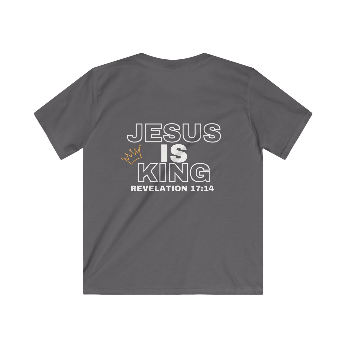 Kids Softstyle Tee - Built Biblically & Jesus is King Shirt for Faithful Youth