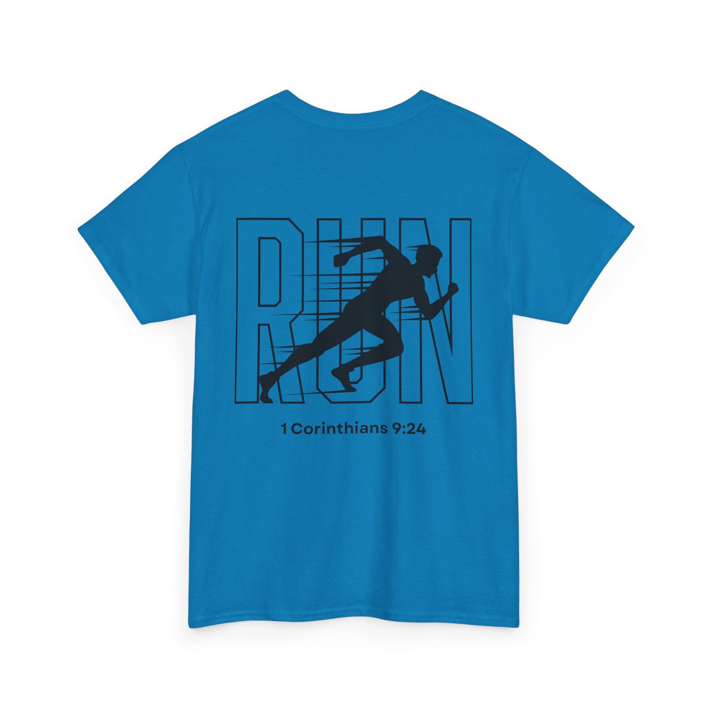 Unisex Heavy Cotton Tee - Built Biblically & RUN Design - Perfect for Faith-Based Fitness Enthusiasts