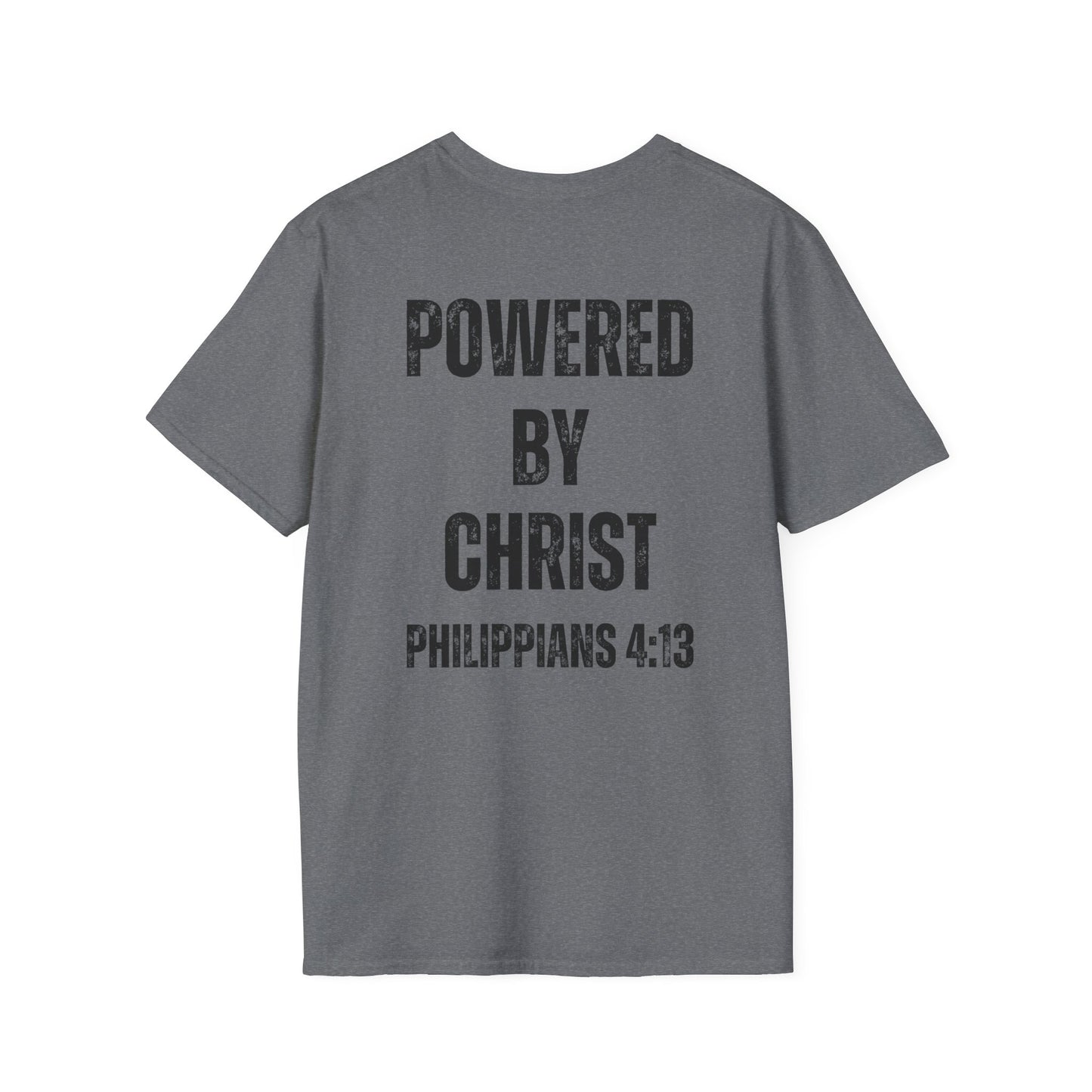 Unisex Softstyle T-Shirt - Powered by Christ, Philippians 4:13