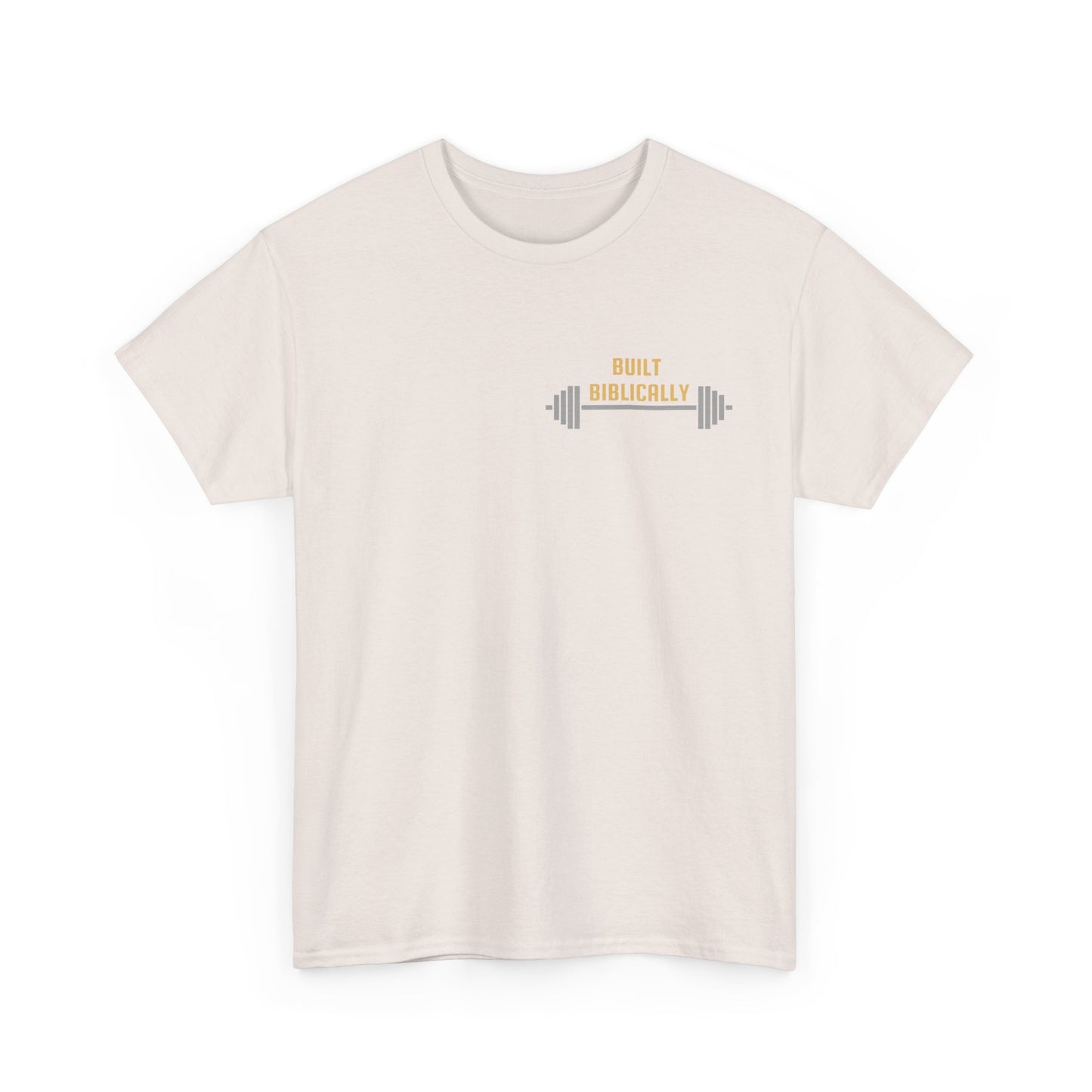 Unisex Heavy Cotton Tee - Built Biblically & RUN Design - Perfect for Faith-Based Fitness Enthusiasts